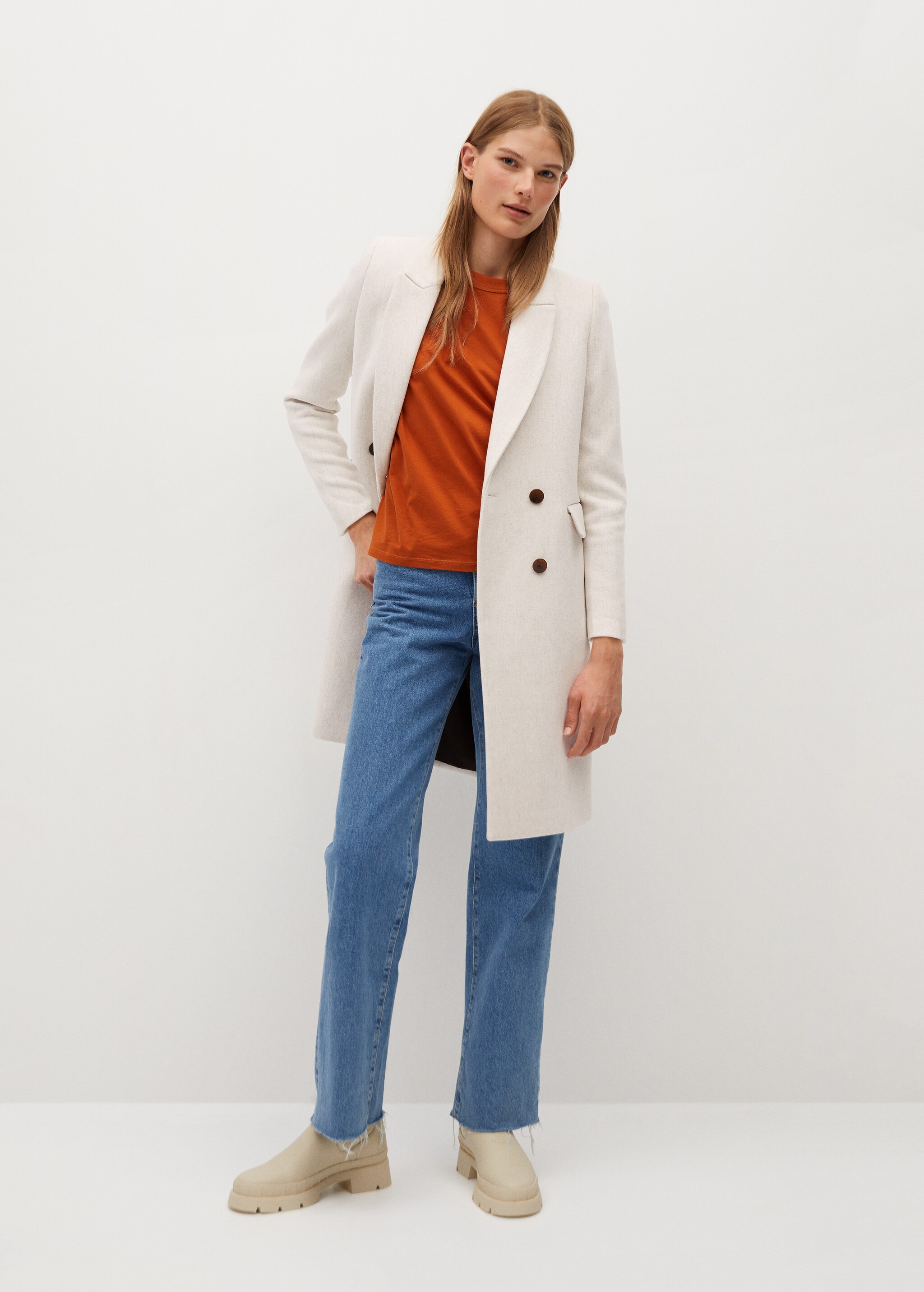 Double-breasted wool coat - General plane