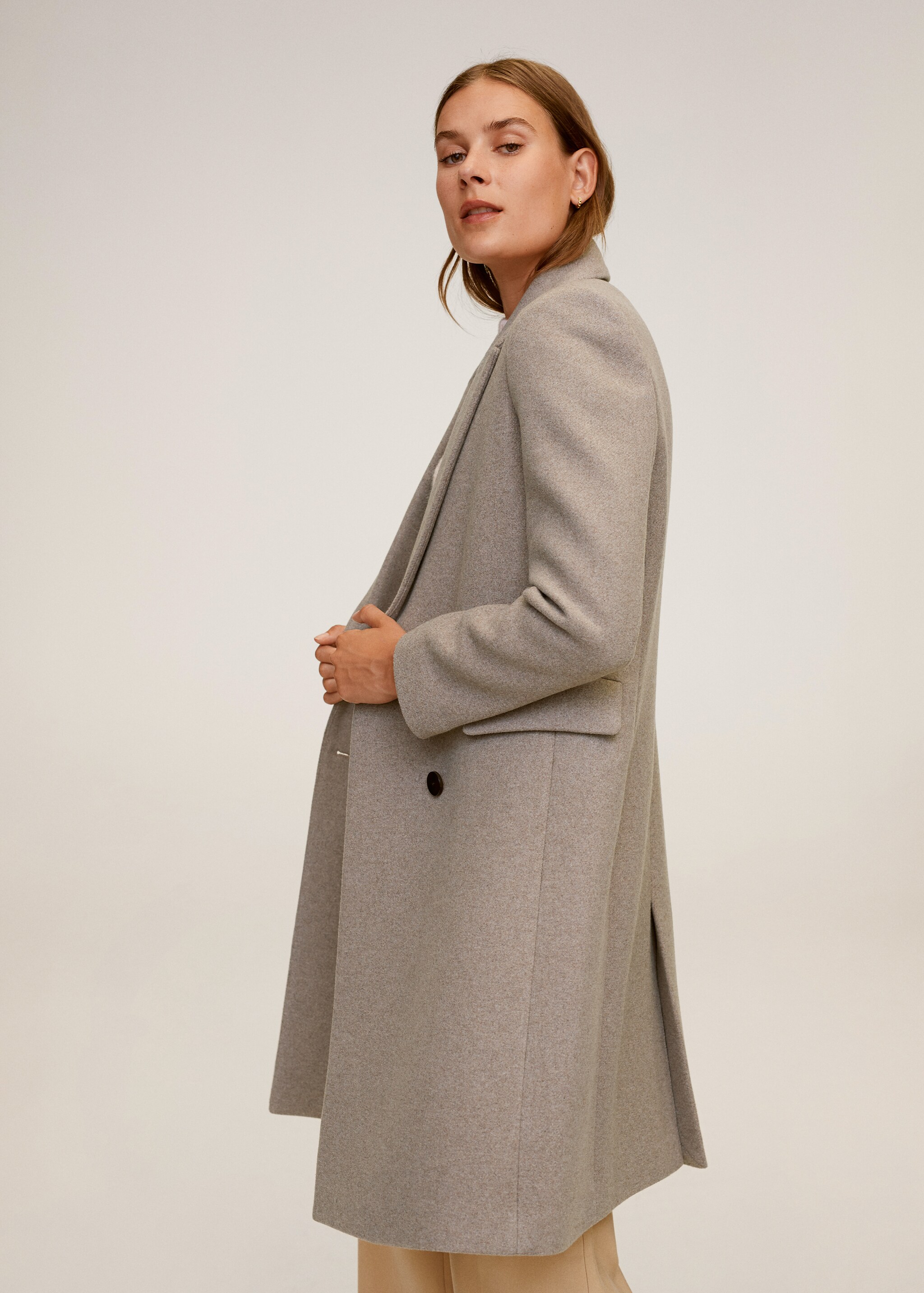 Double-breasted wool coat - General plane