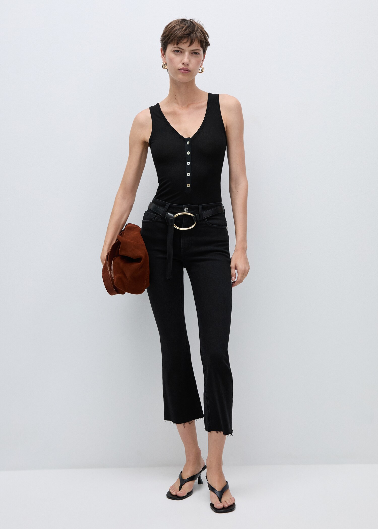 V-neck bodysuit with buttons - General plane