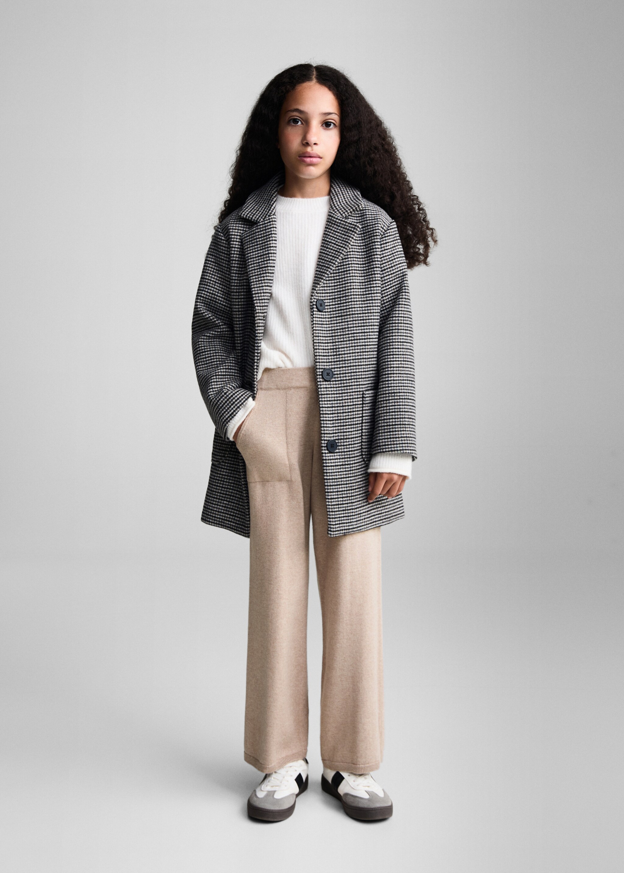 Knitted culotte trousers - General plane, Sand. Ref: 77095151-00.