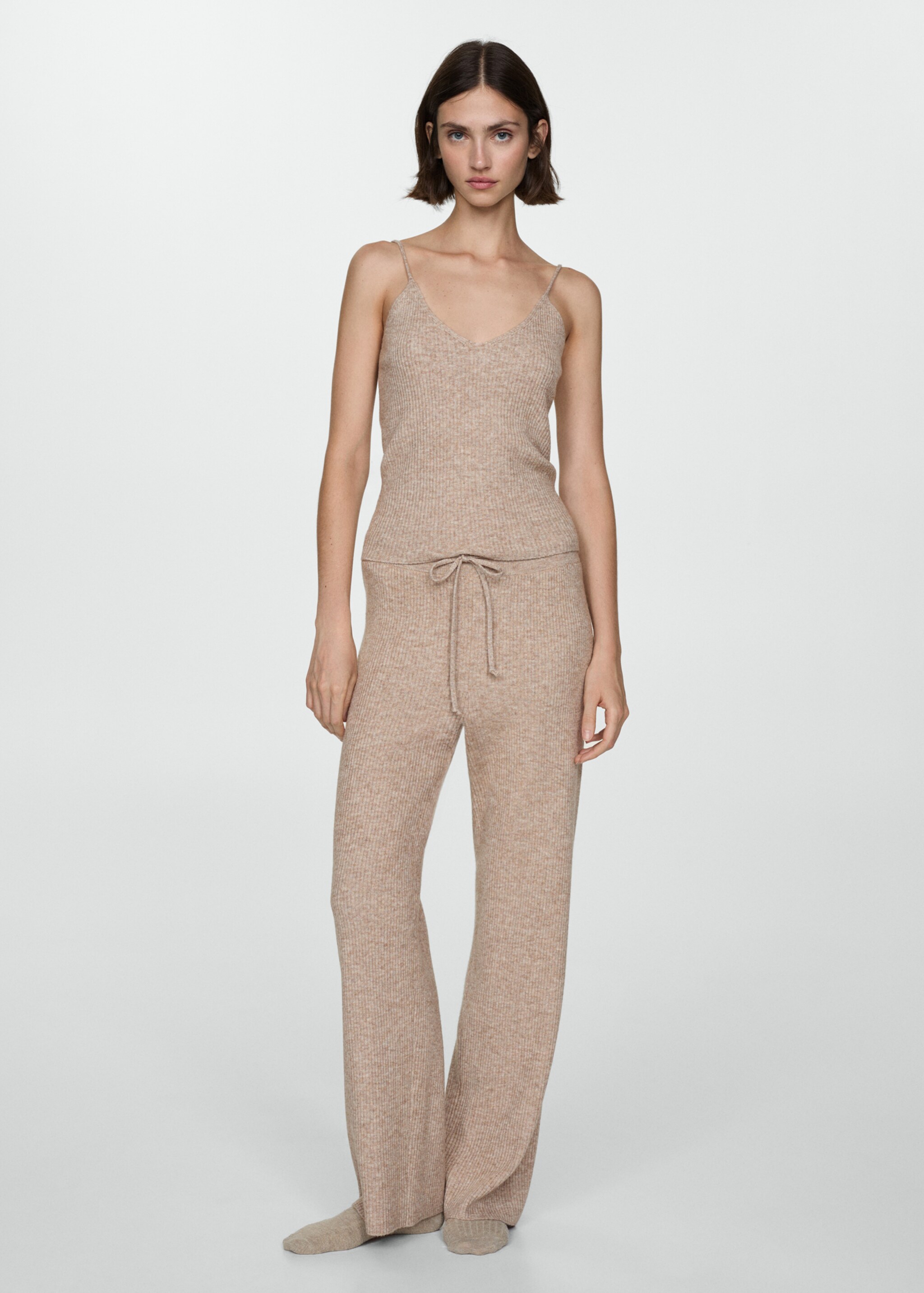 Pantalon maille côtelée fine - Plan général