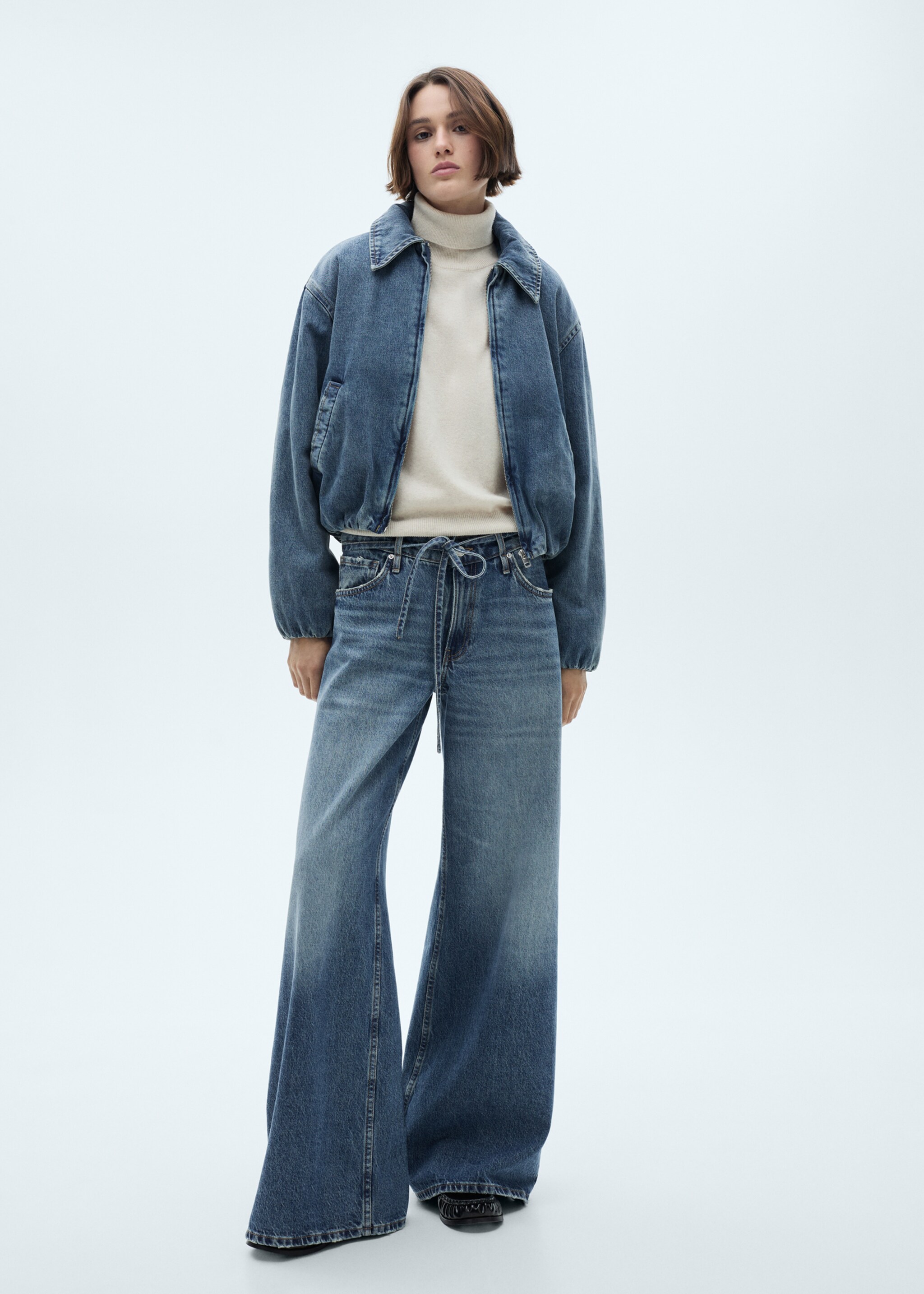 Pocketed denim jacket - General plane, Medium Blue. Ref: 77095641-00.