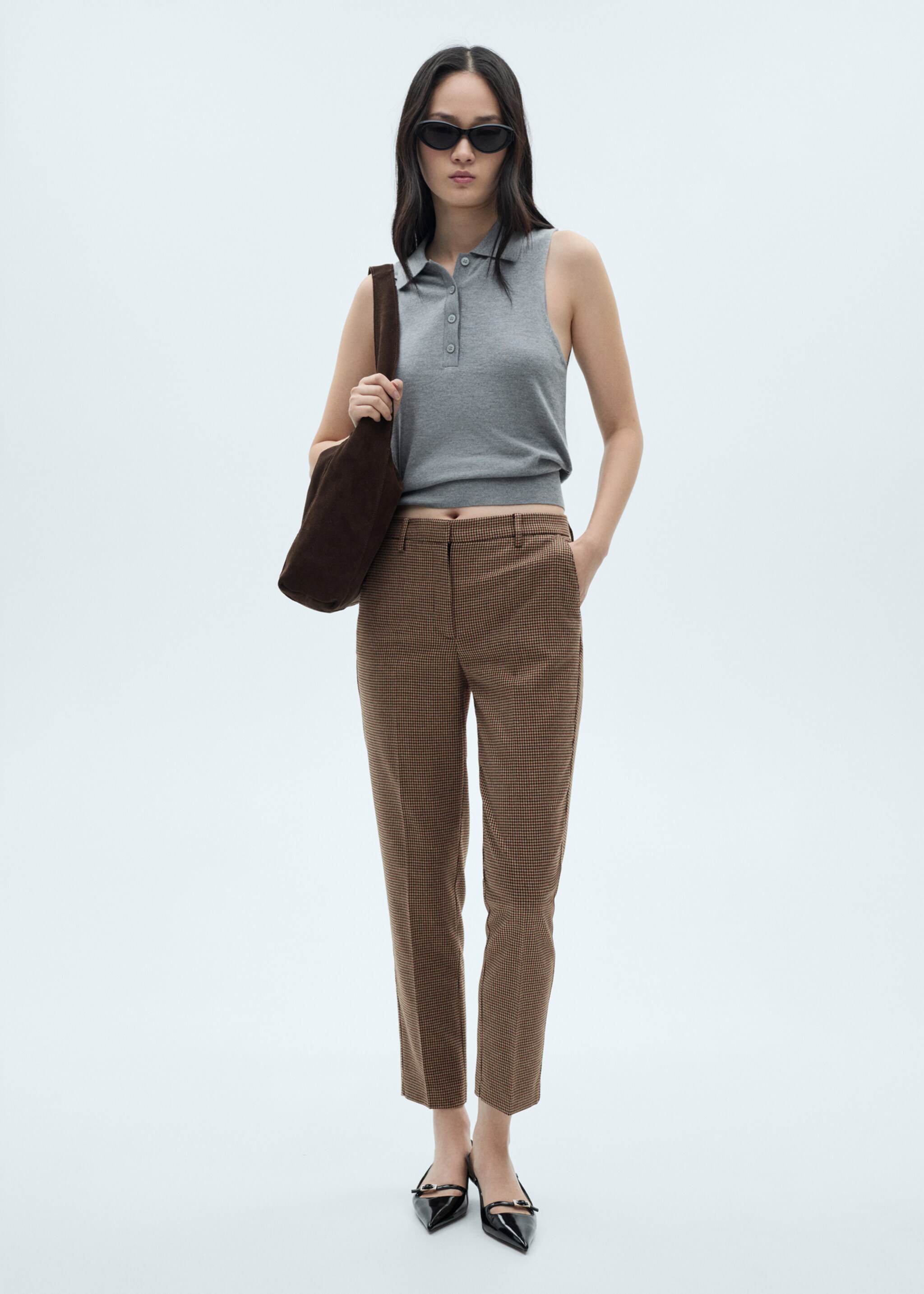 Pantalons skinny tir mitjà - Pla general, Grana. Ref: 77095644-00.