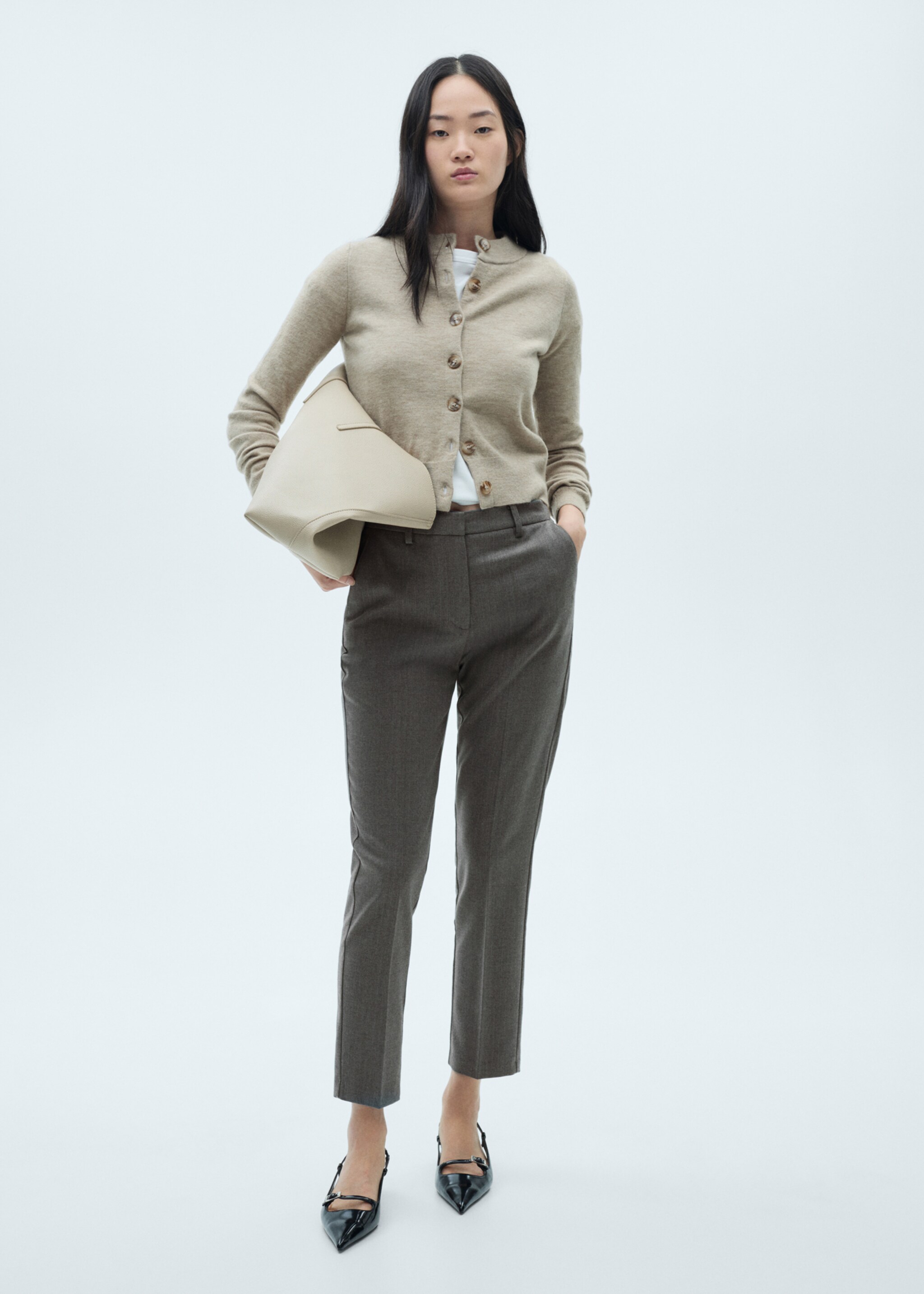 Mid-rise skinny trousers - General plane, Grey. Ref: 77095644-00.