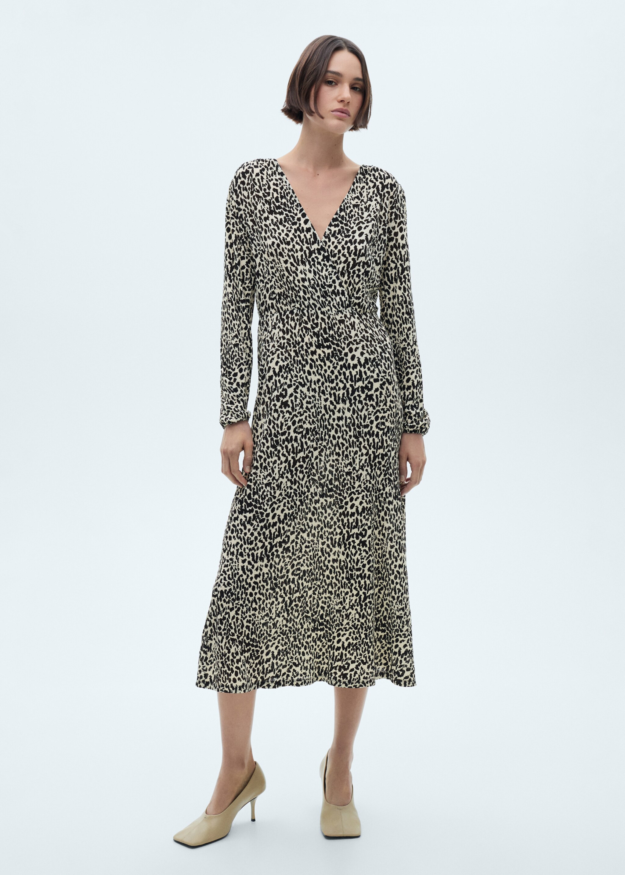 Leopard-print long dress - General plane, Ecru. Ref: 77095648-00.