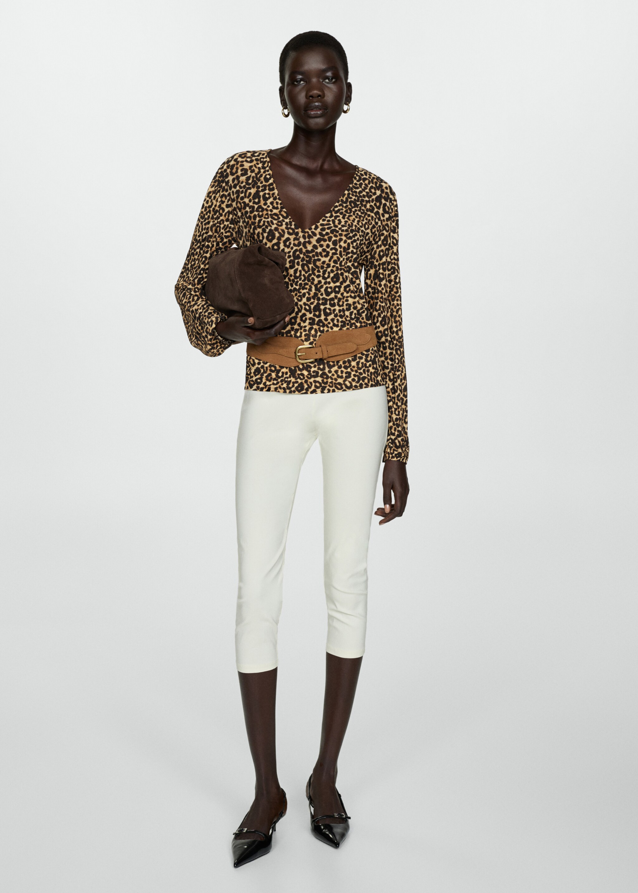Animal-print blouse - General plane, Brown. Ref: 77095654-00.