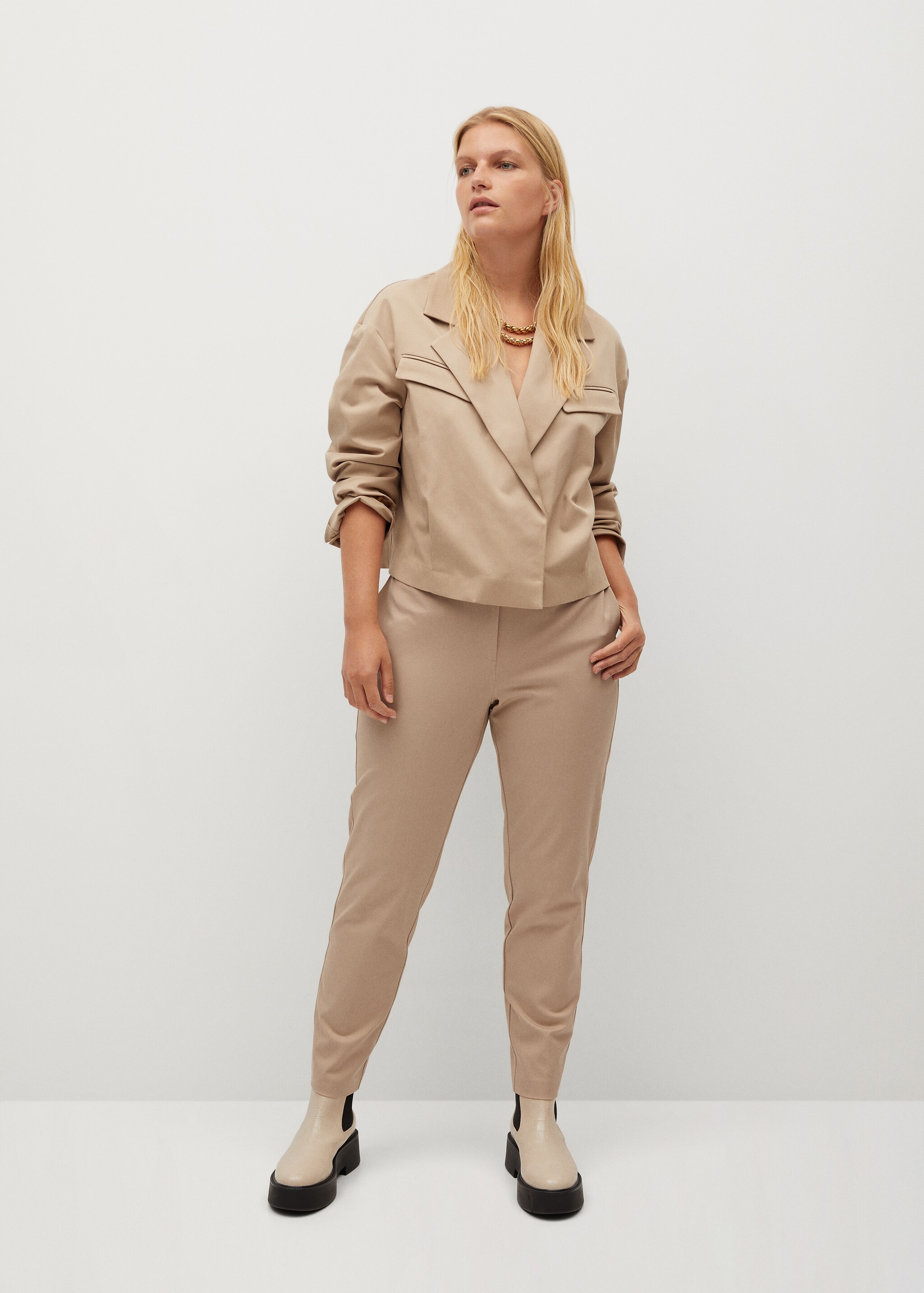 Slim-fit cropped trousers - General plane
