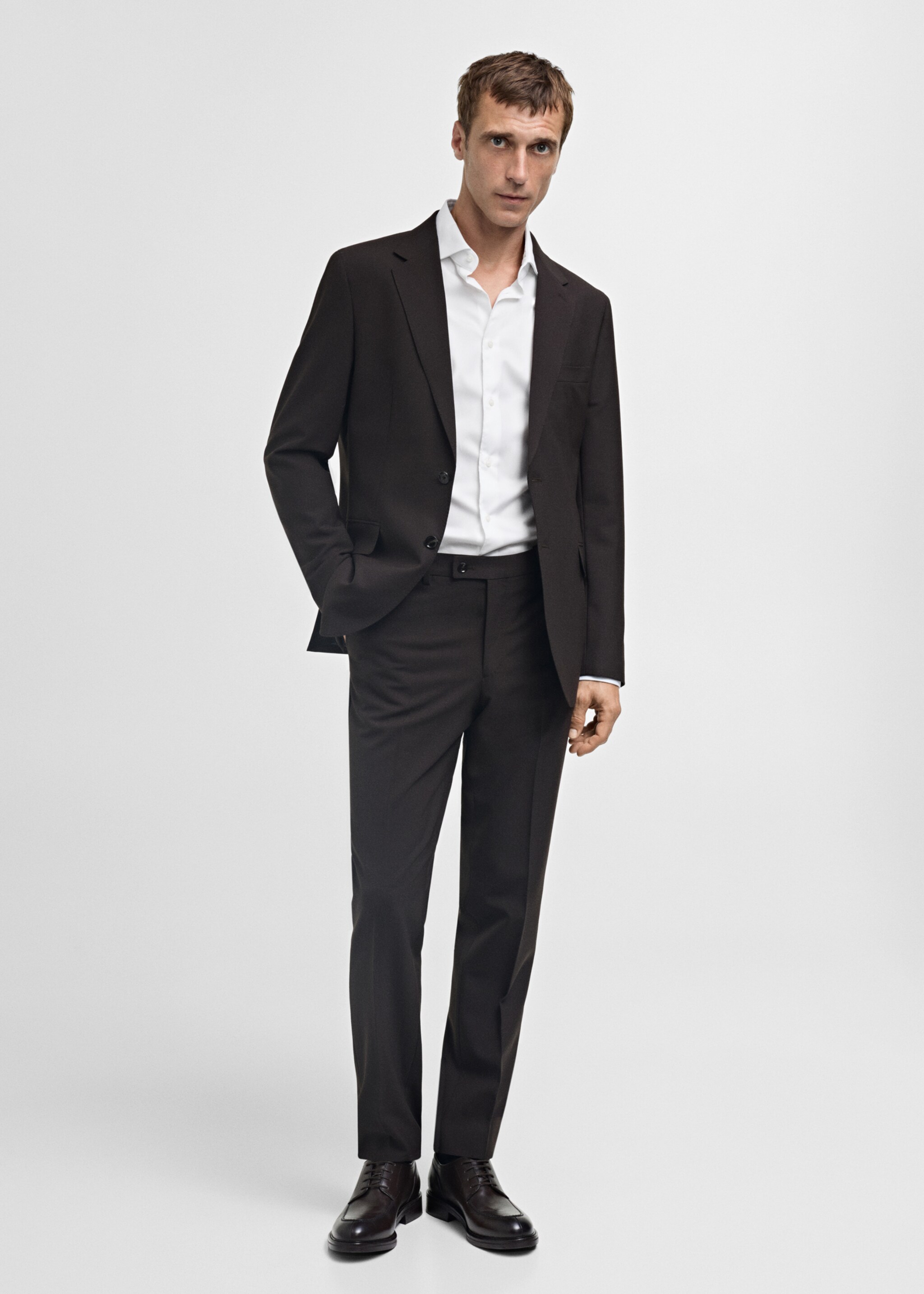 Košile slim fit 100% bavlna - Celkový náhled, Bílá. Ref: 77095968-00.