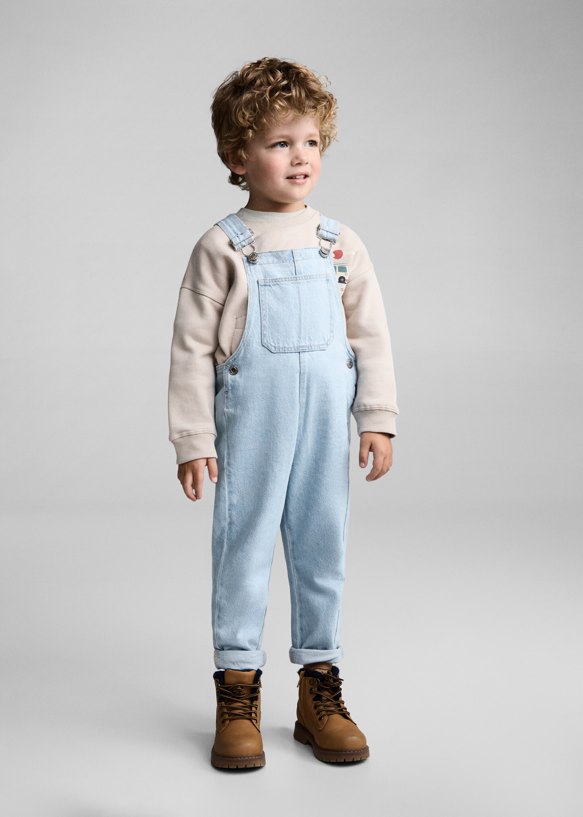 Straight denim dungarees - General plane