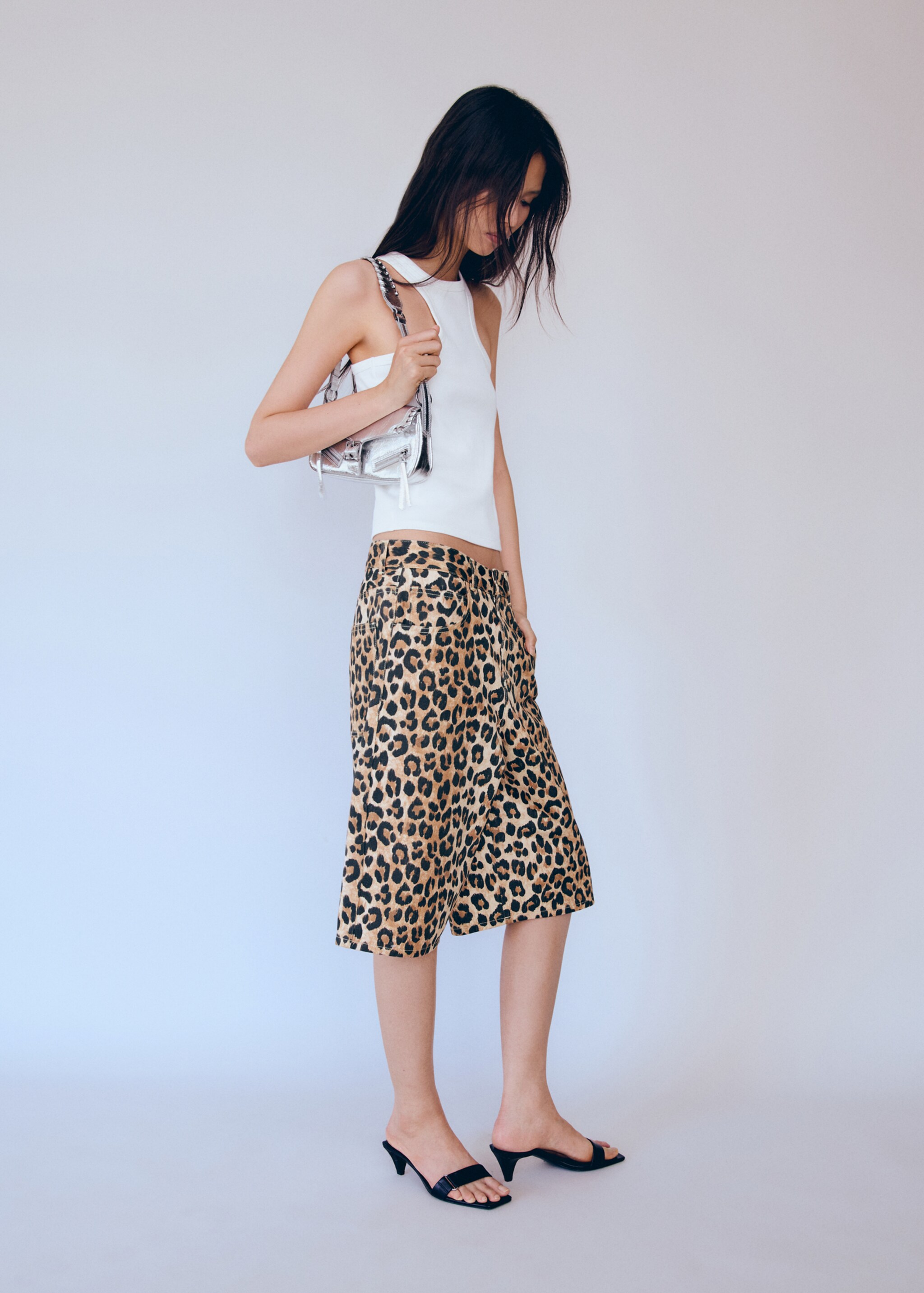 Ribbed cotton-blend top - General plane, White. Ref: 77096347-00.