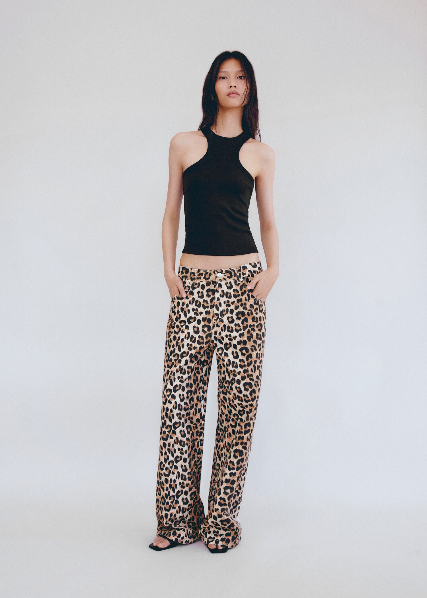 Ribbed cotton-blend top - General plane