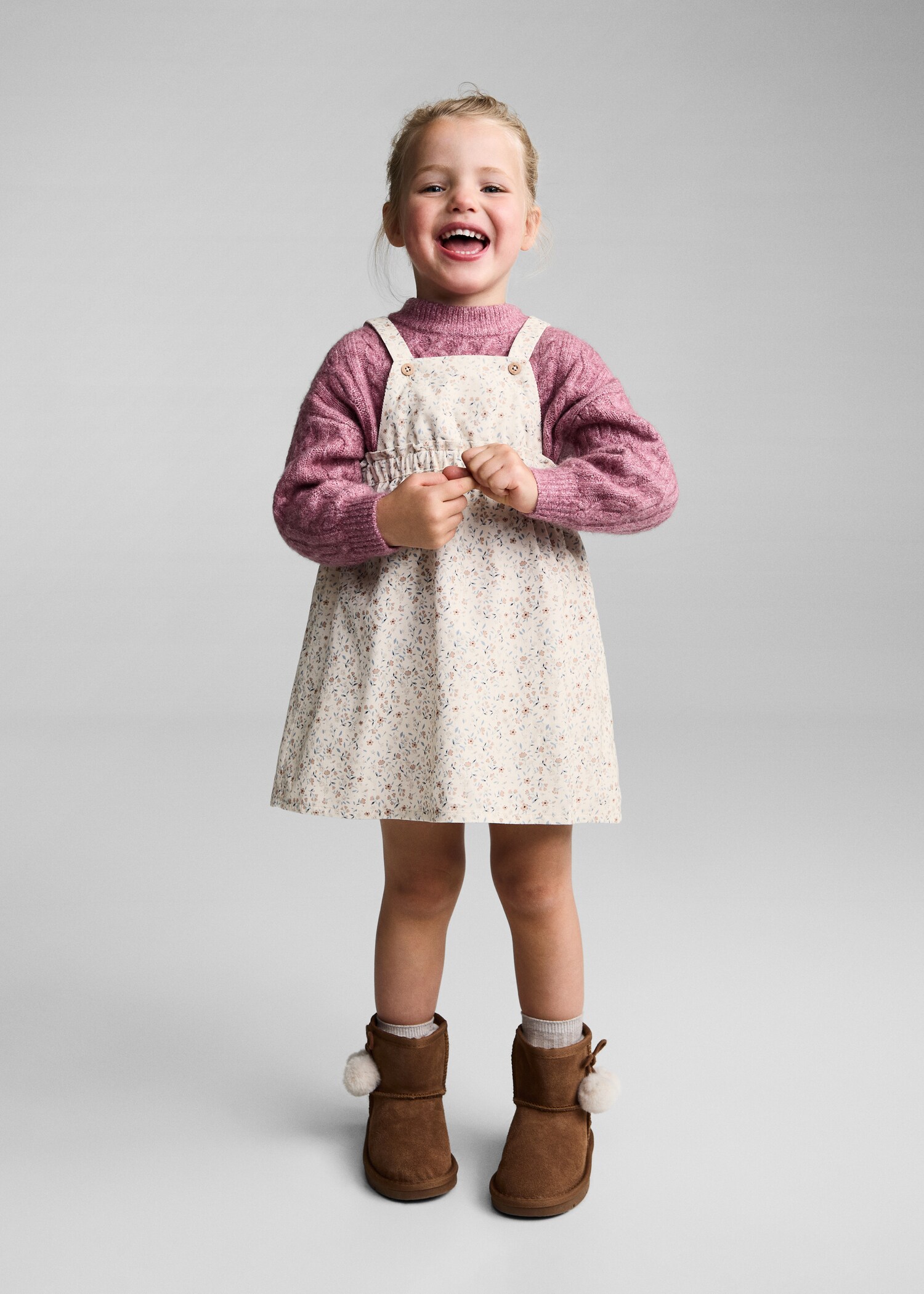 Floral cotton pinafore dress - General plane