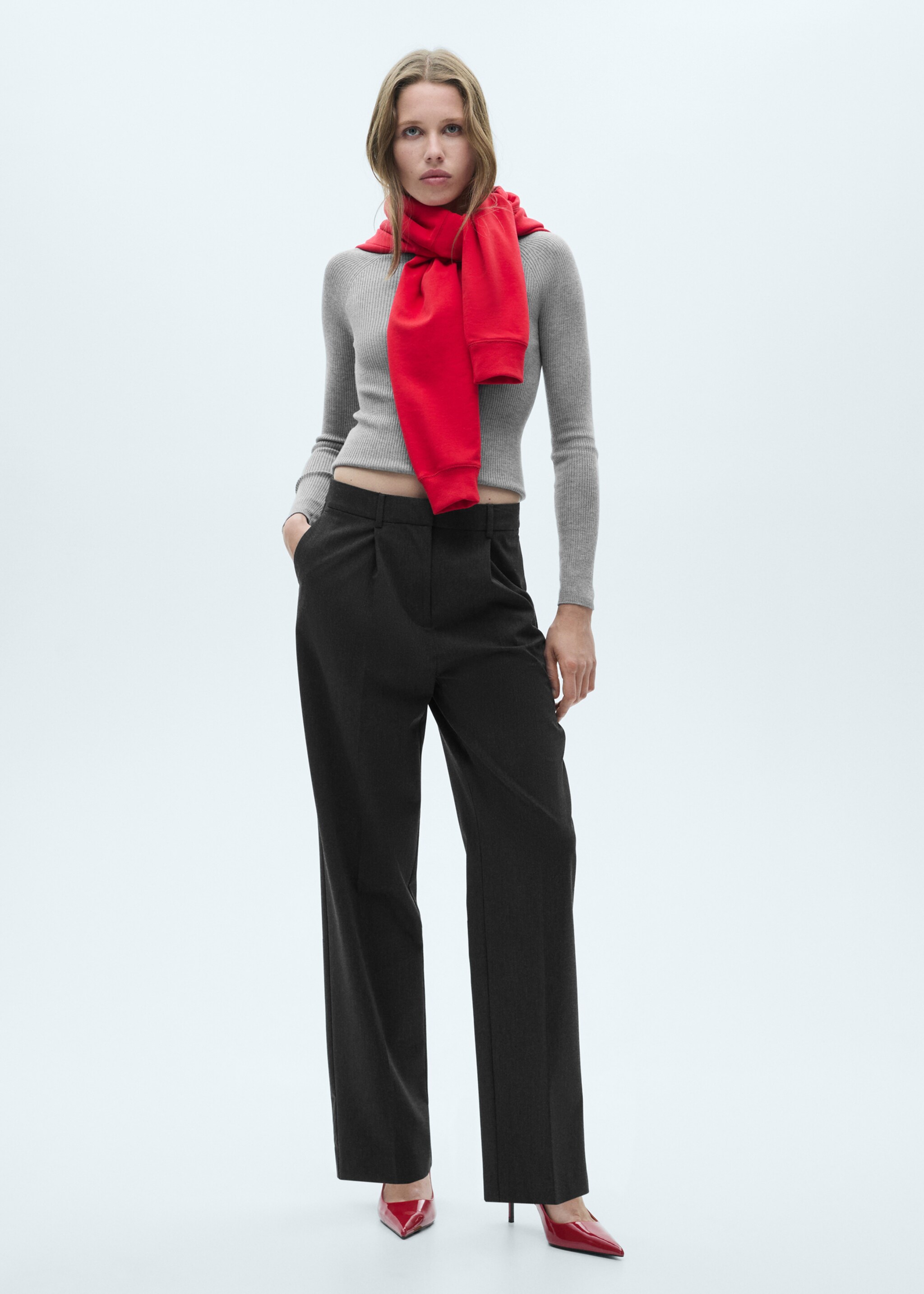 Fine ribbed-knit sweater - General plane, Light Heather Grey. Ref: 77096724-00.