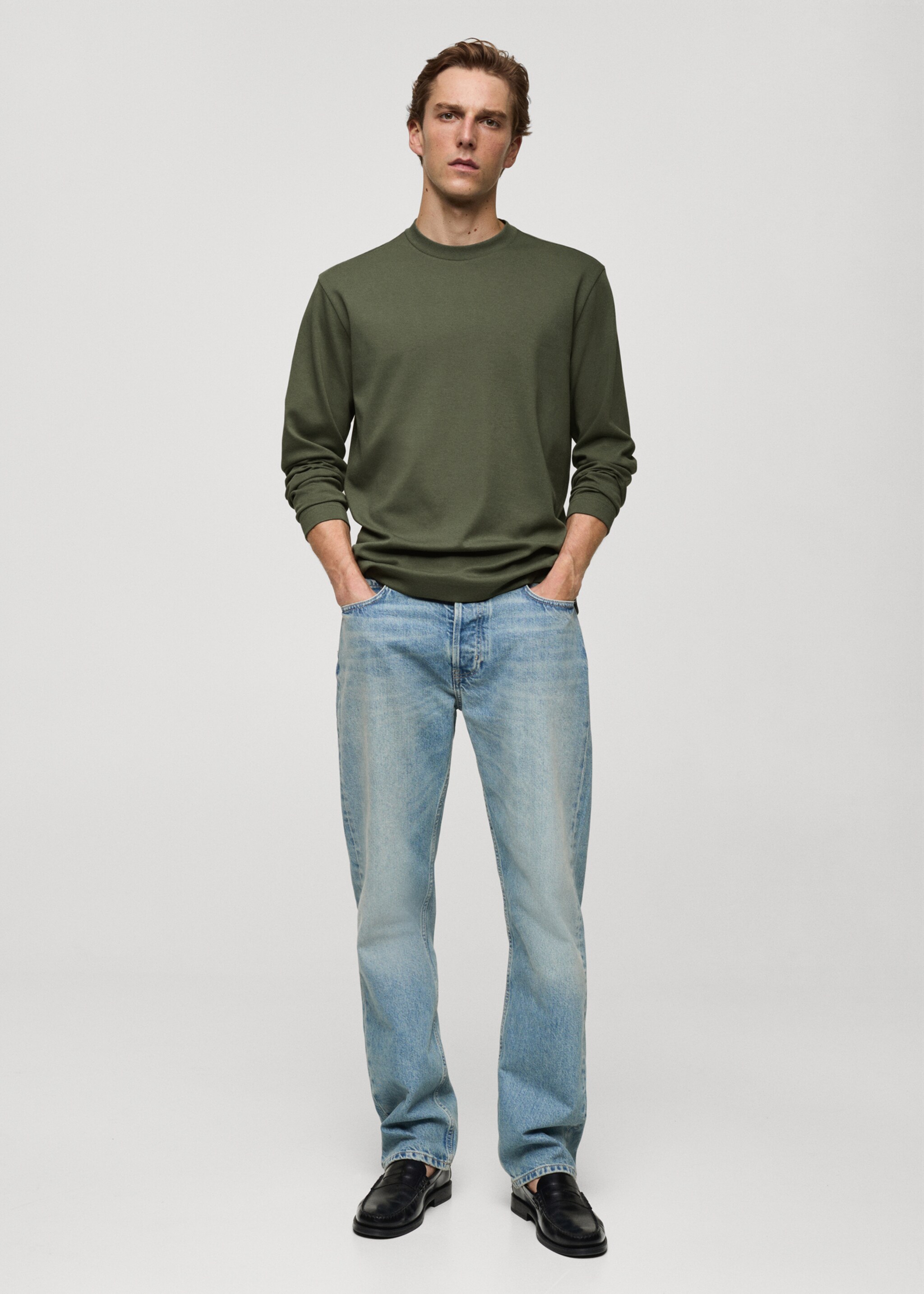 100% cotton long-sleeved t-shirt - General plane, Forest Green. Ref: 77097111-00.