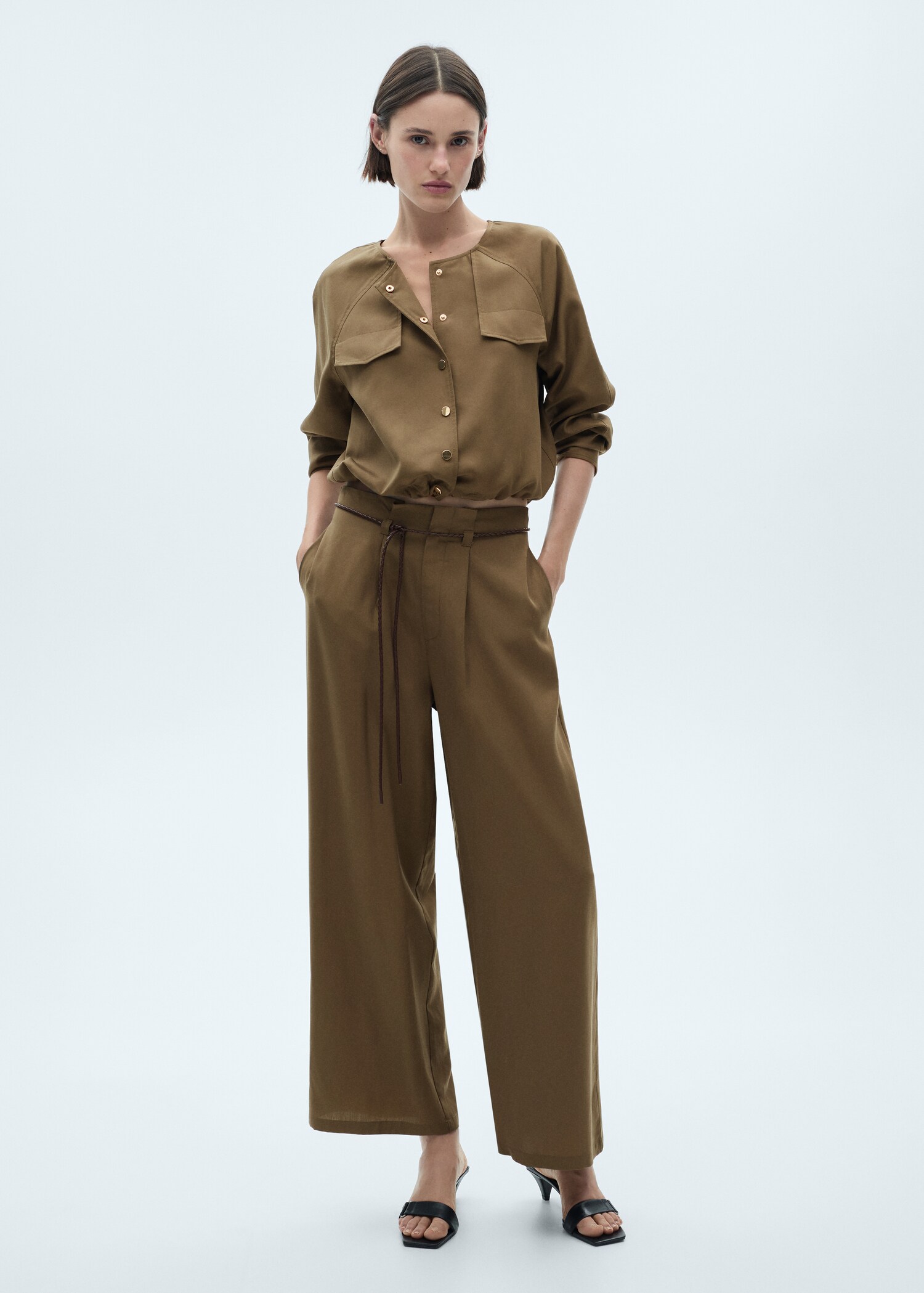 Lyocell jacket with pockets - General plane