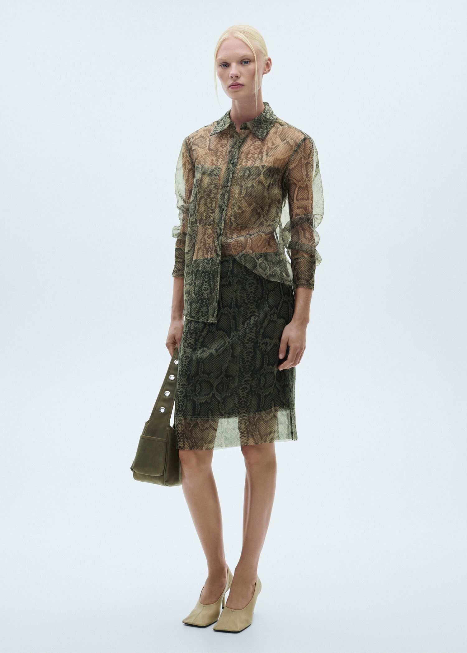 Organza-Rock mit Animal-Print - Allgemeine Ansicht