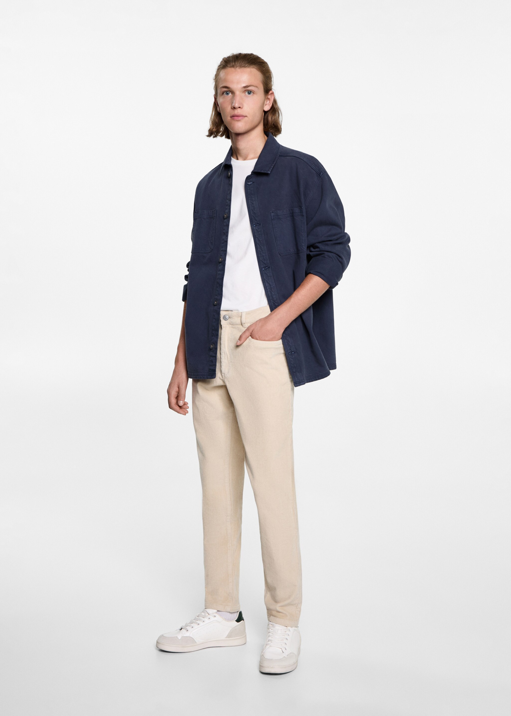 Slim Fit-Cordhose - Allgemeine Ansicht, Beige. Ref: 77097672-00.