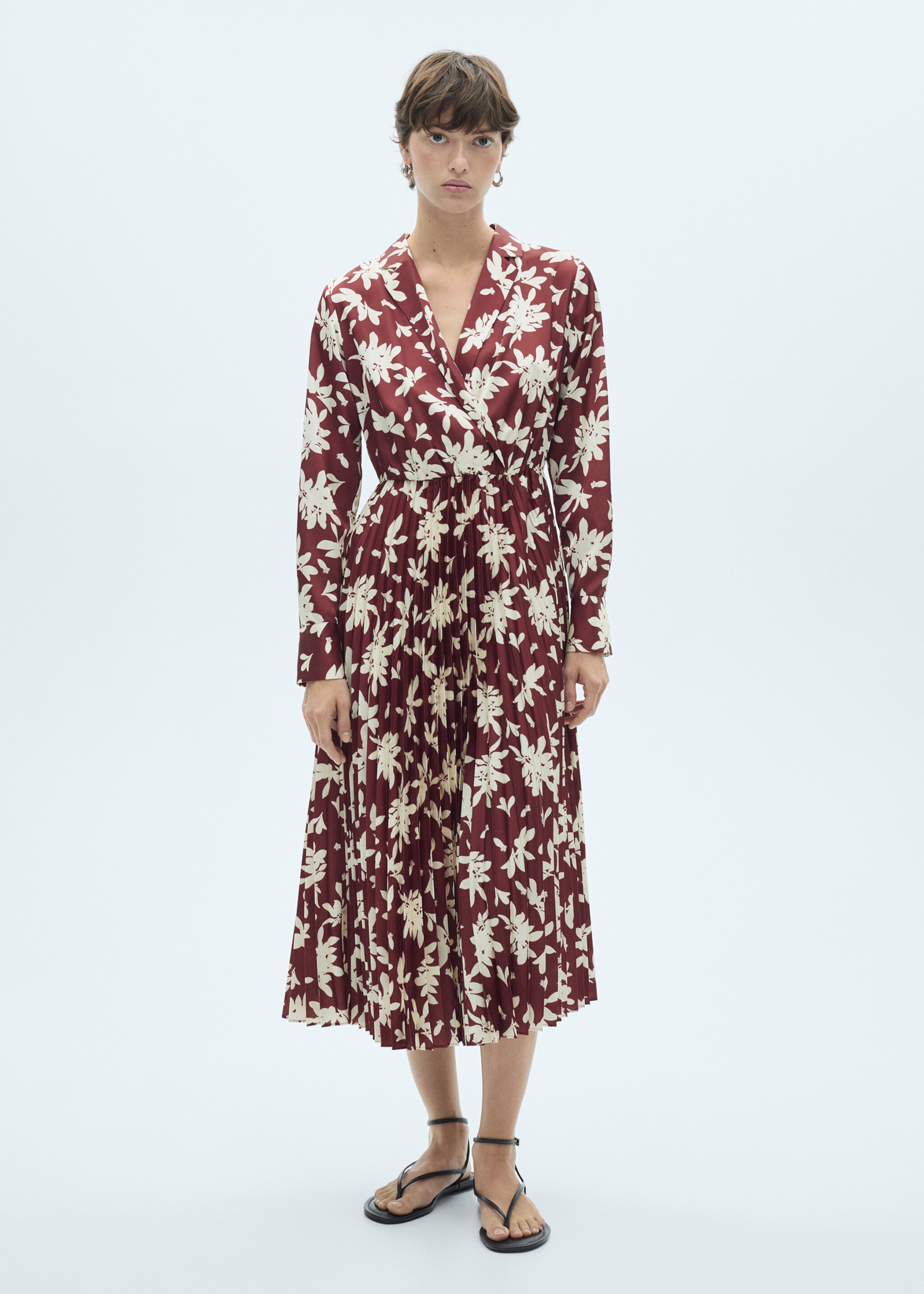 Bedrucktes Plisseekleid - Allgemeine Ansicht