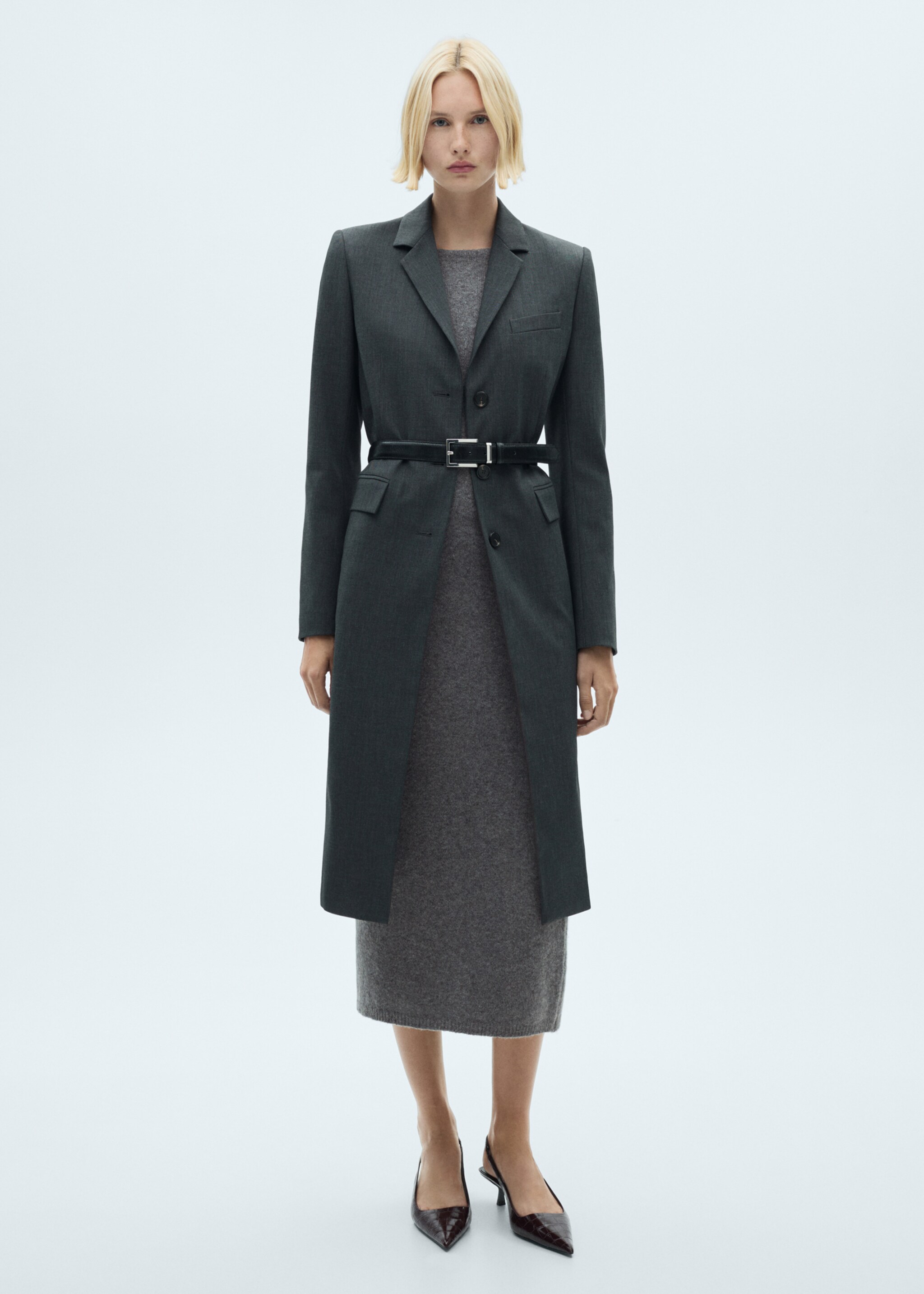 Knit midi dress - General plane, Medium Heather Grey. Ref: 77097678-00.