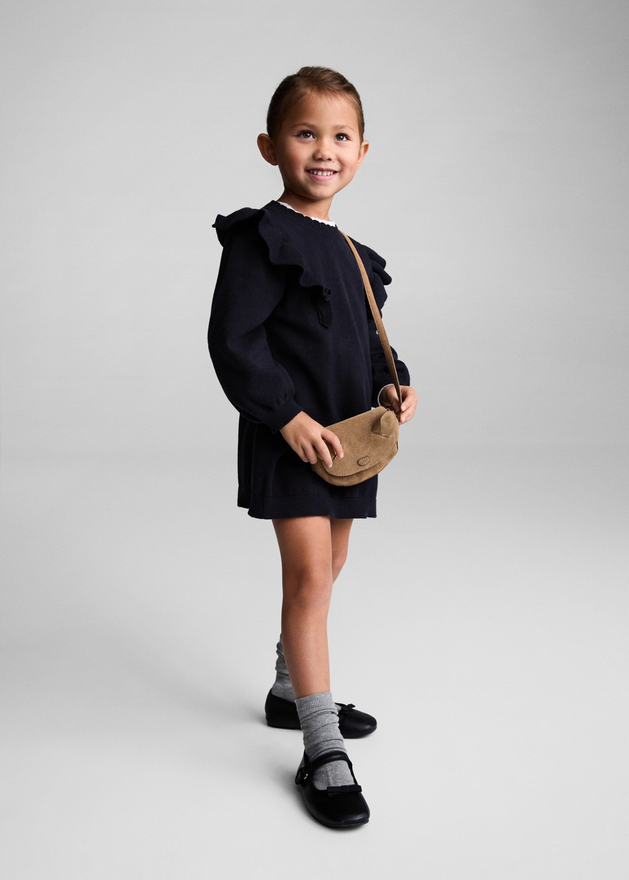 Ruffle knit dress - General plane, Dark Navy. Ref: 77097679-00.