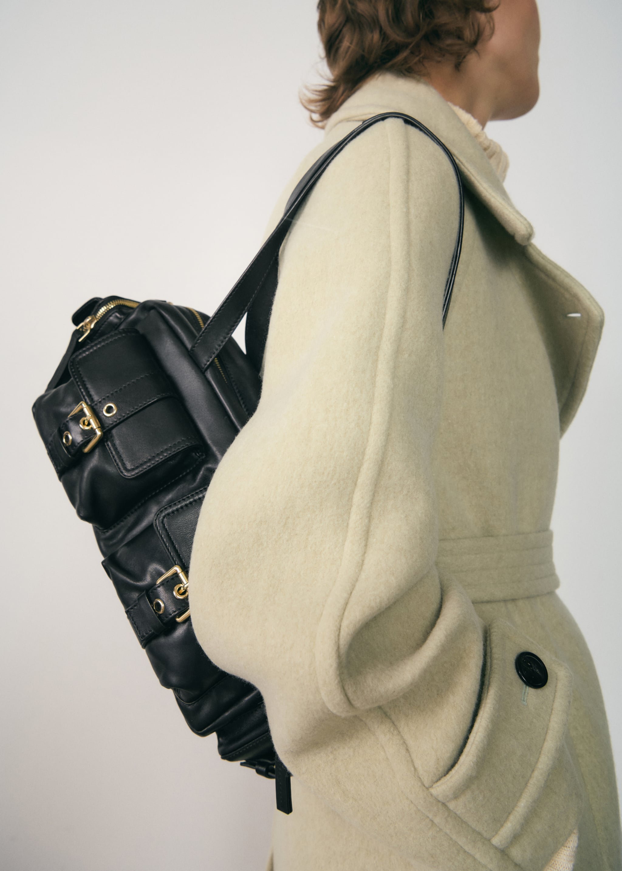 Bolso piel bolsillos - Plano general, Negro. Ref: 77097711-00.