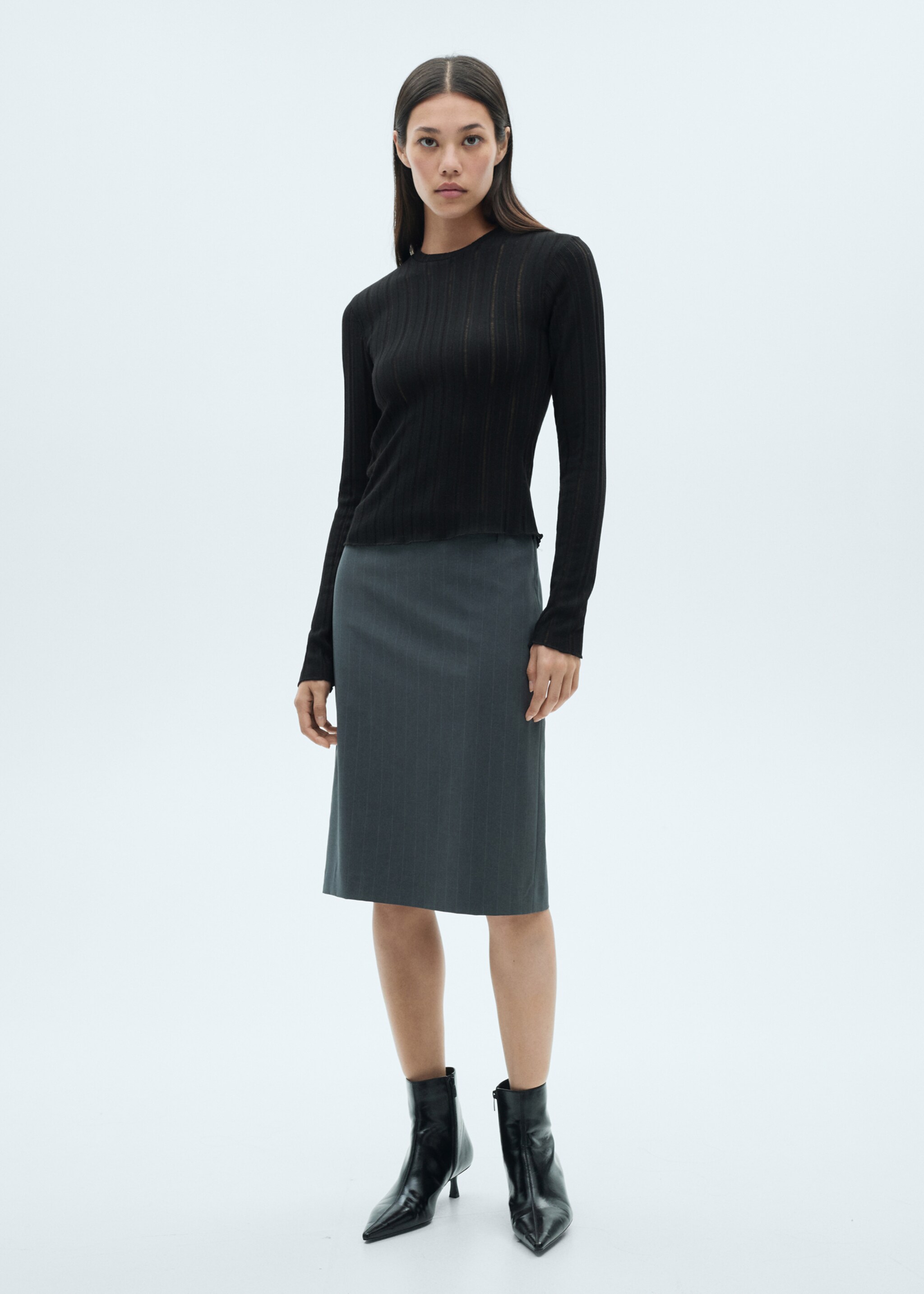 Long sleeve T-shirt - General plane, Black. Ref: 77097715-00.