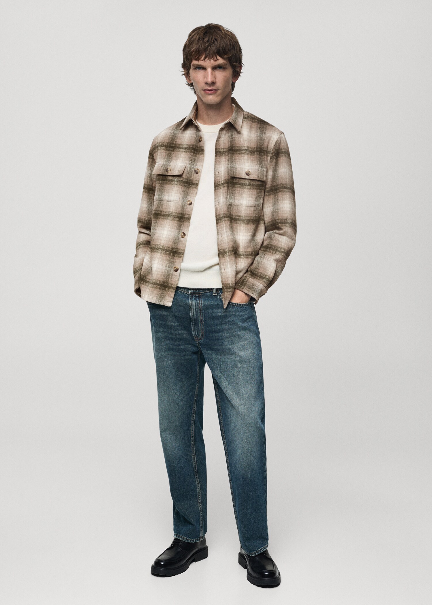 Sobrecamisa lana cuadros - Plano general