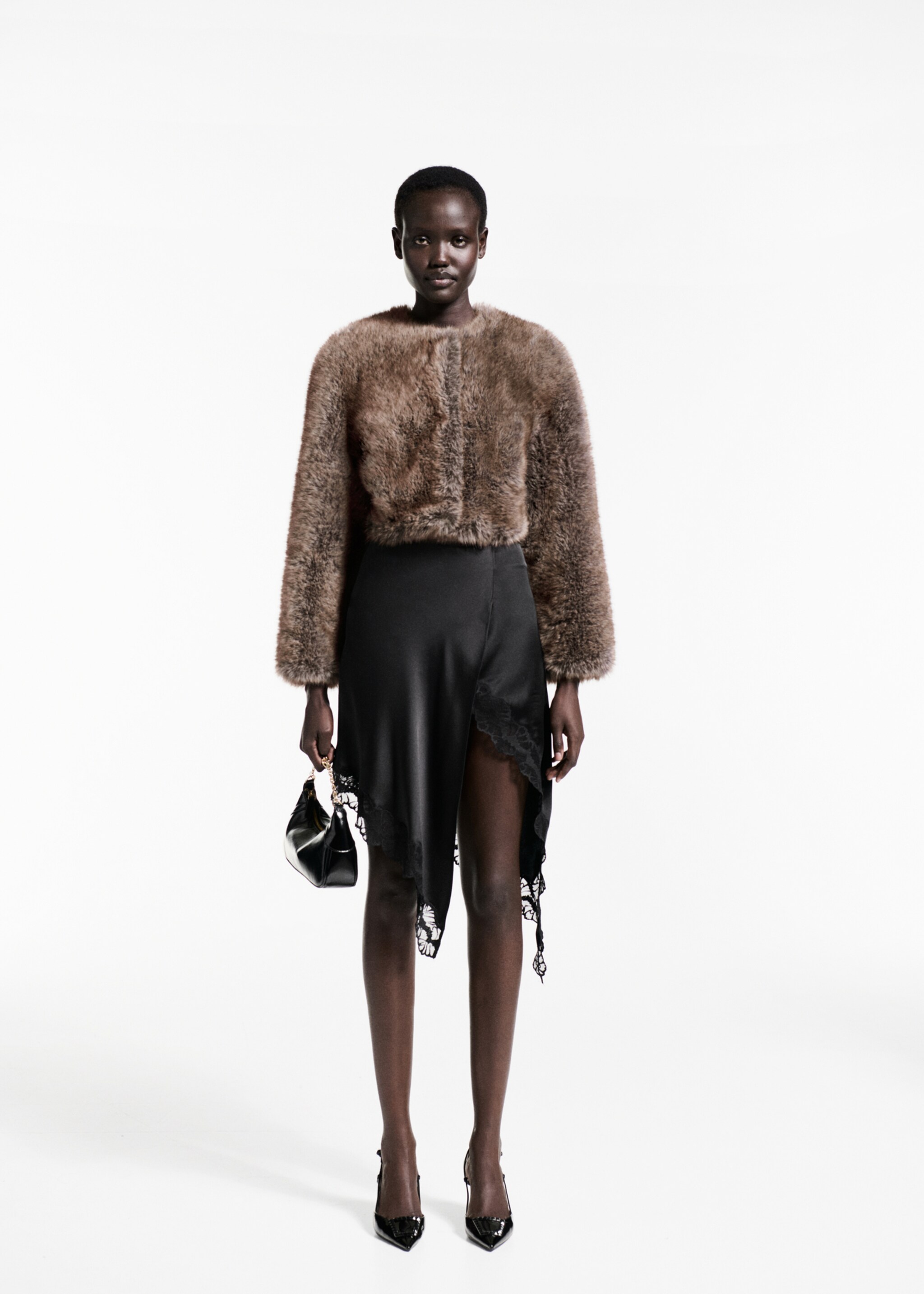 Fur effect jacket - General plane, Beige. Ref: 77098263-00.