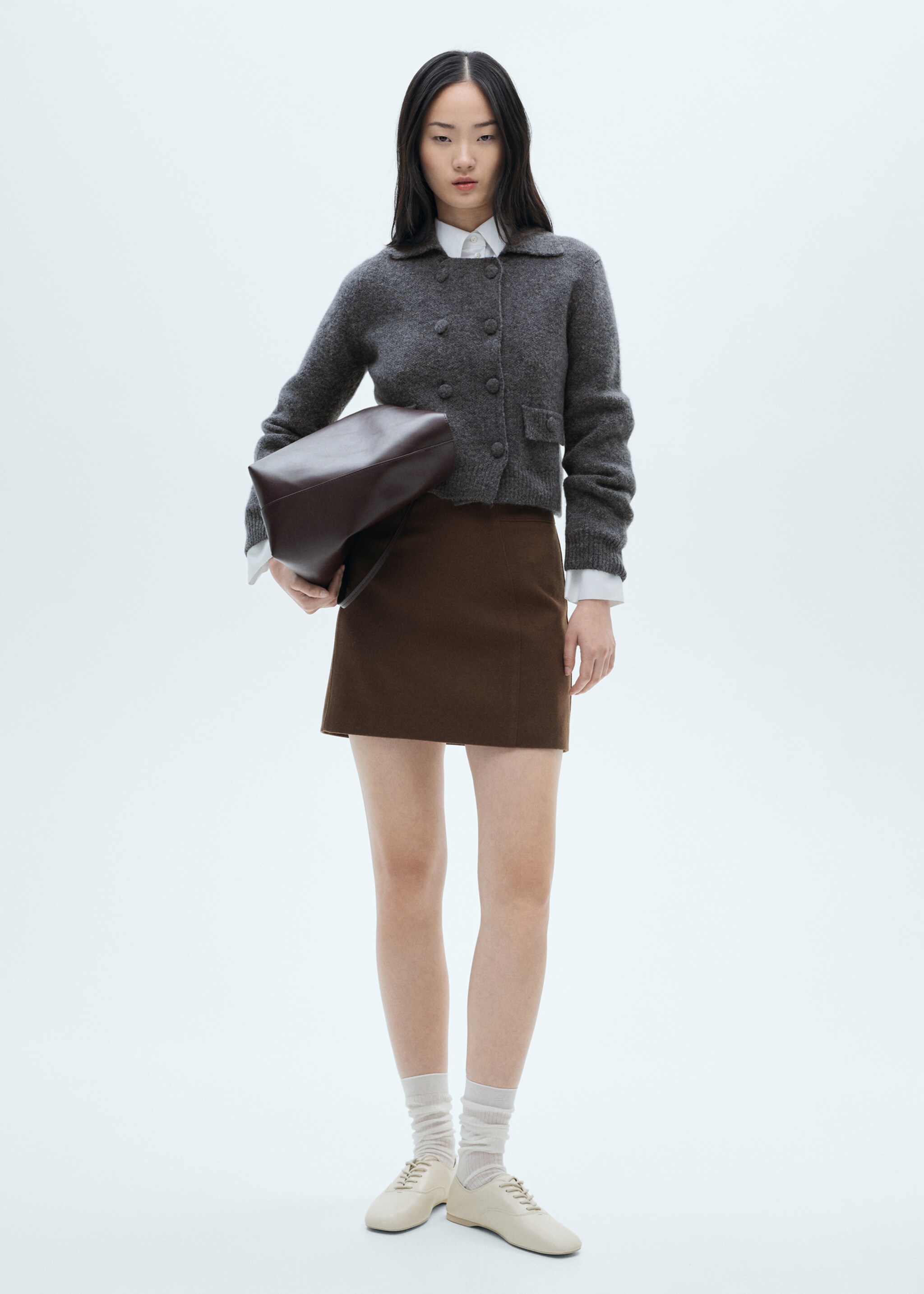 Chaqueta punto doble botonadura - Plano general, Gris. Ref: 77099054-00.