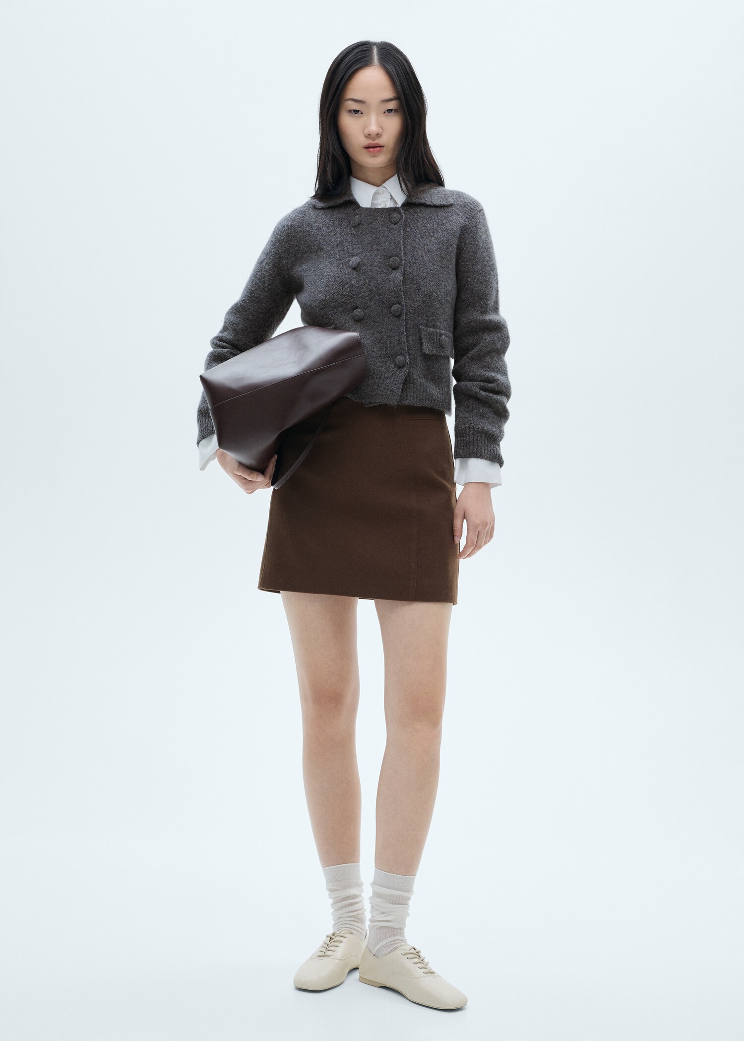 Double-breasted knitted jacket - General plane