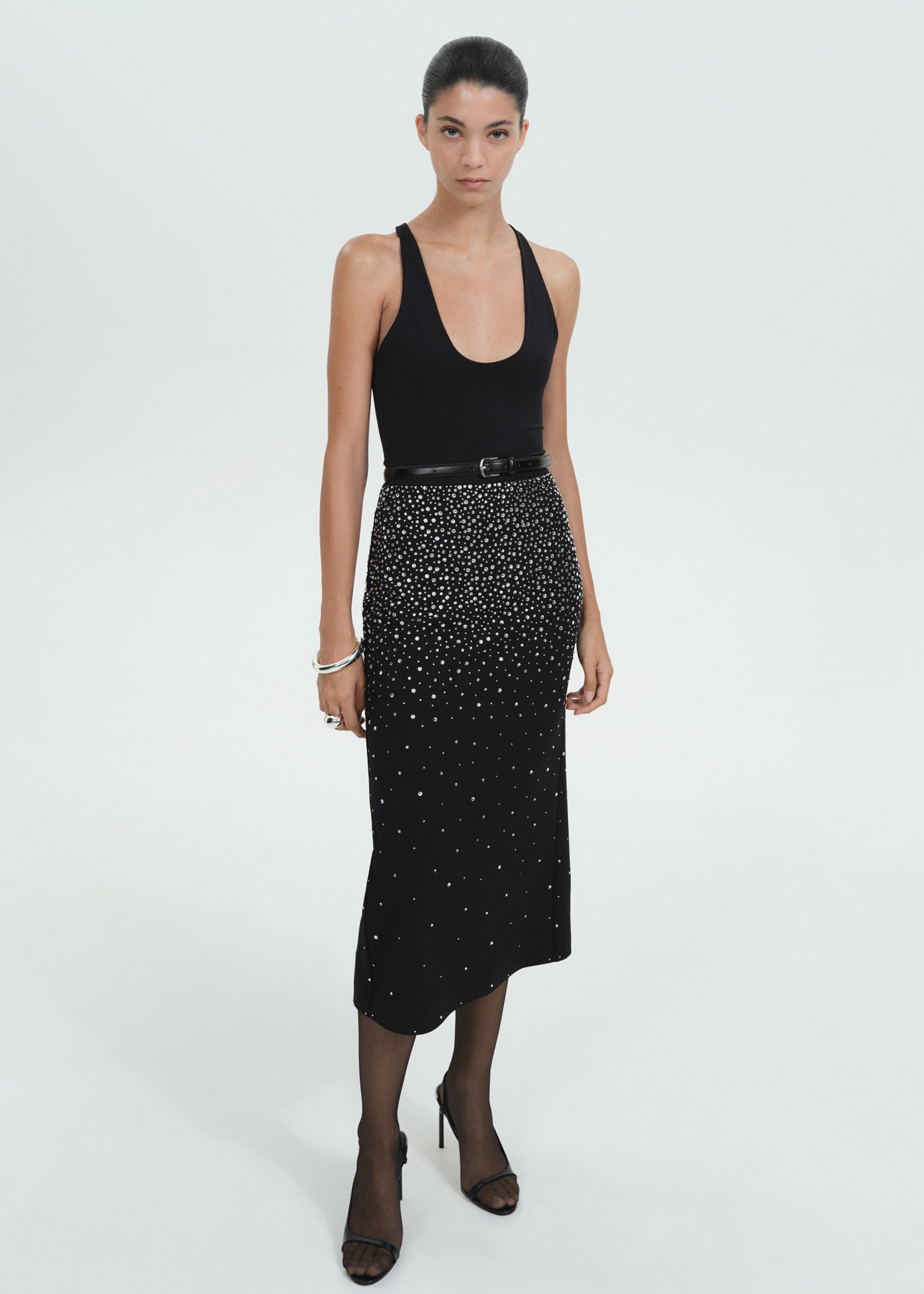 Low-neck bodysuit - General plane, Black. Ref: 77099074-00.