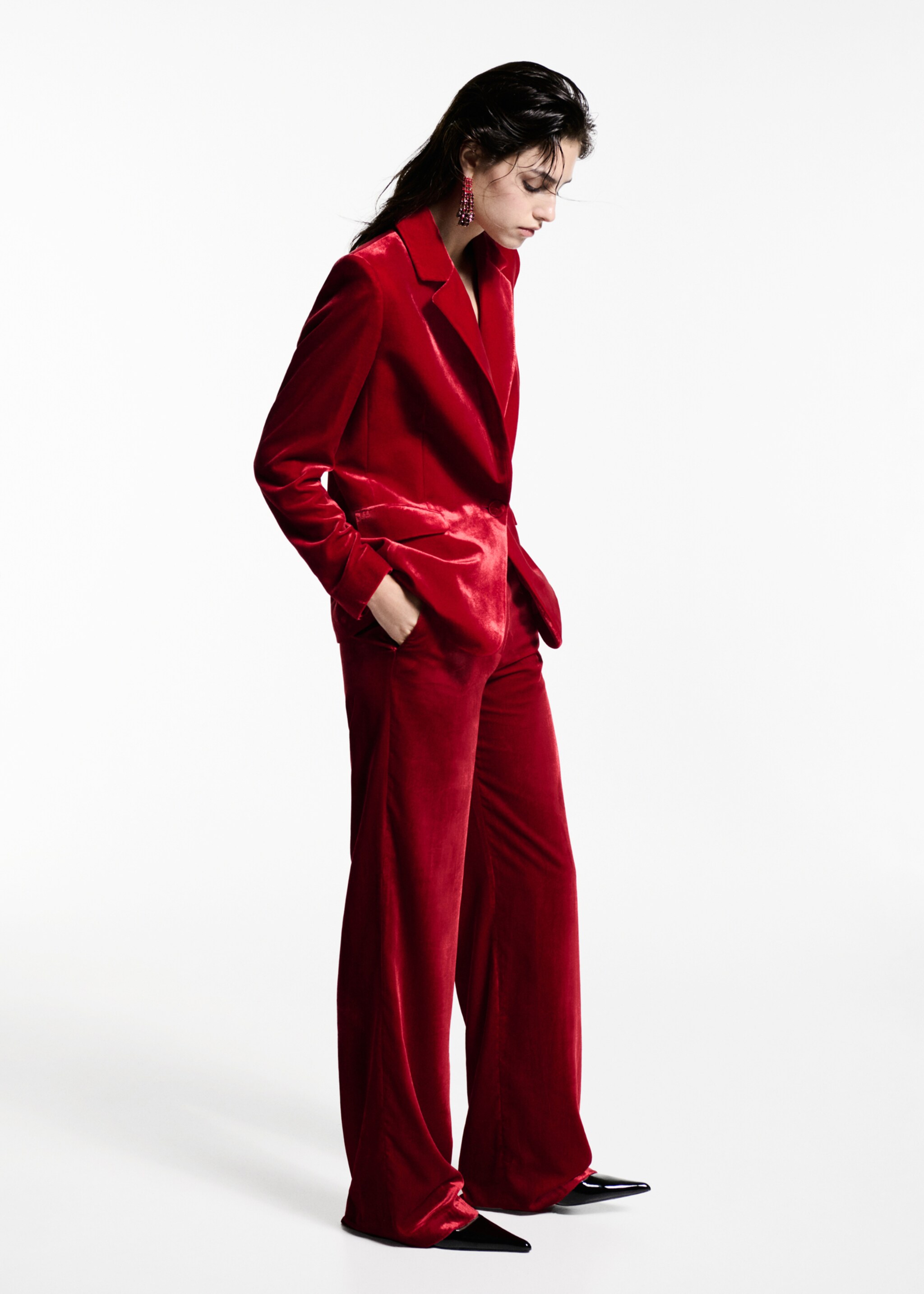 Velvet suit trousers - General plane, Strawberry. Ref: 77099236-00.