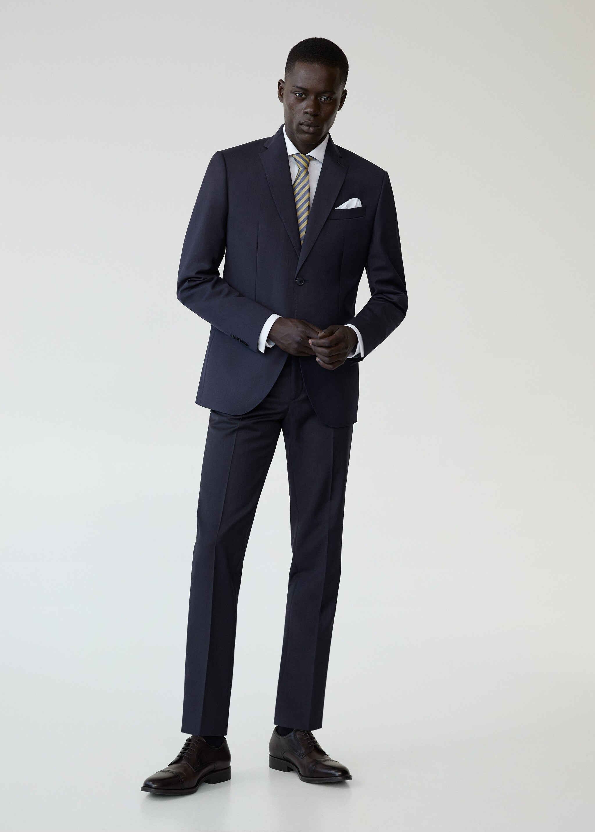 Slim fit virgin wool suit pants - General plane