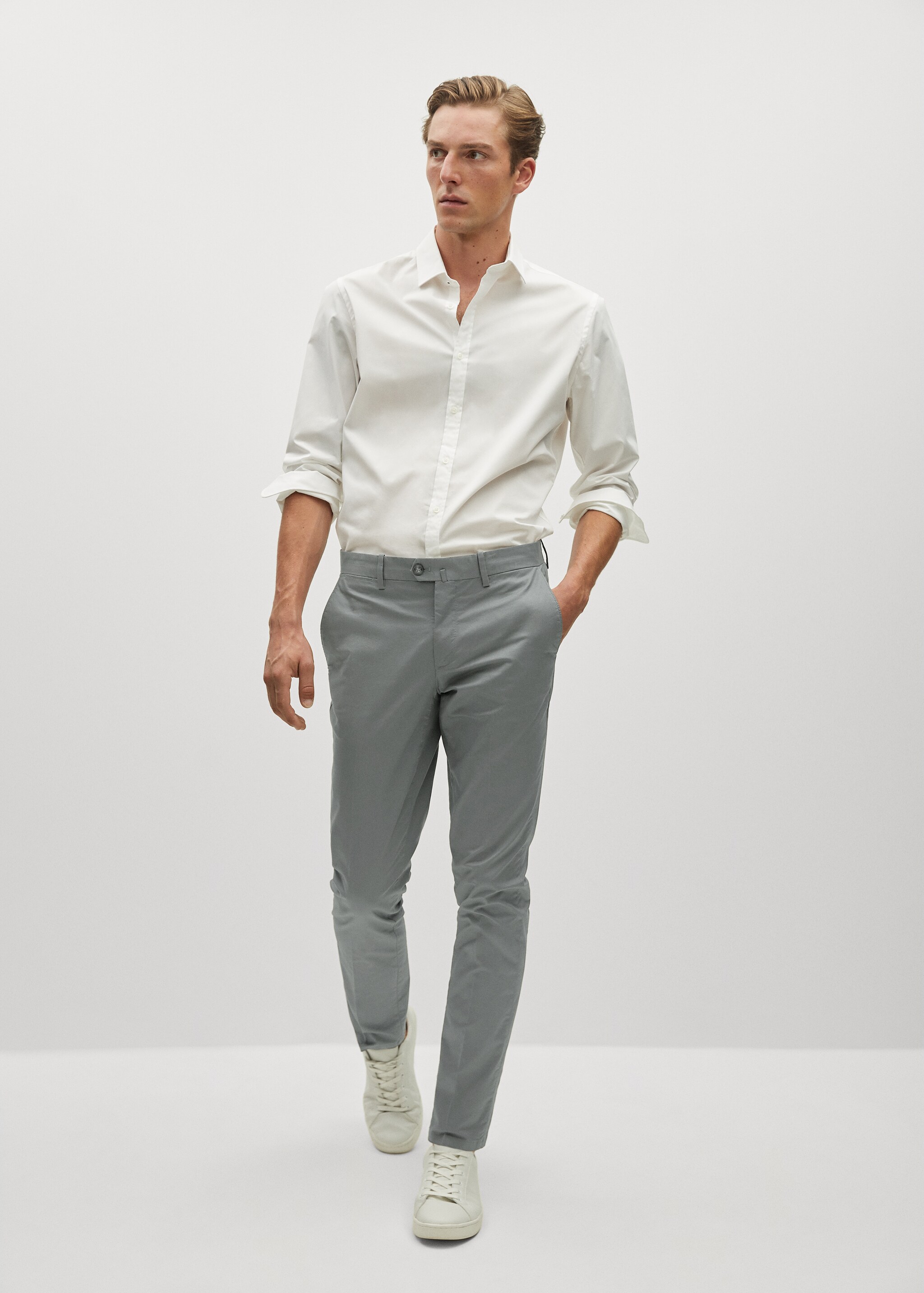 Chinosbyxor slim fit twill - Allmän bild