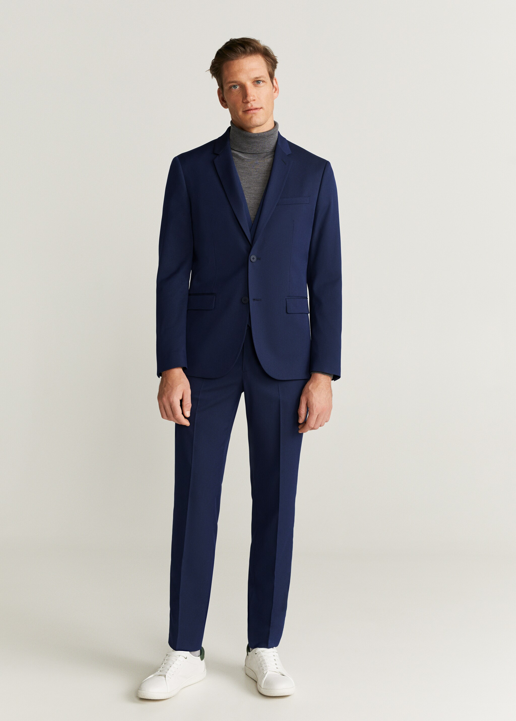 Super slim fit patterned suit blazer - General plane