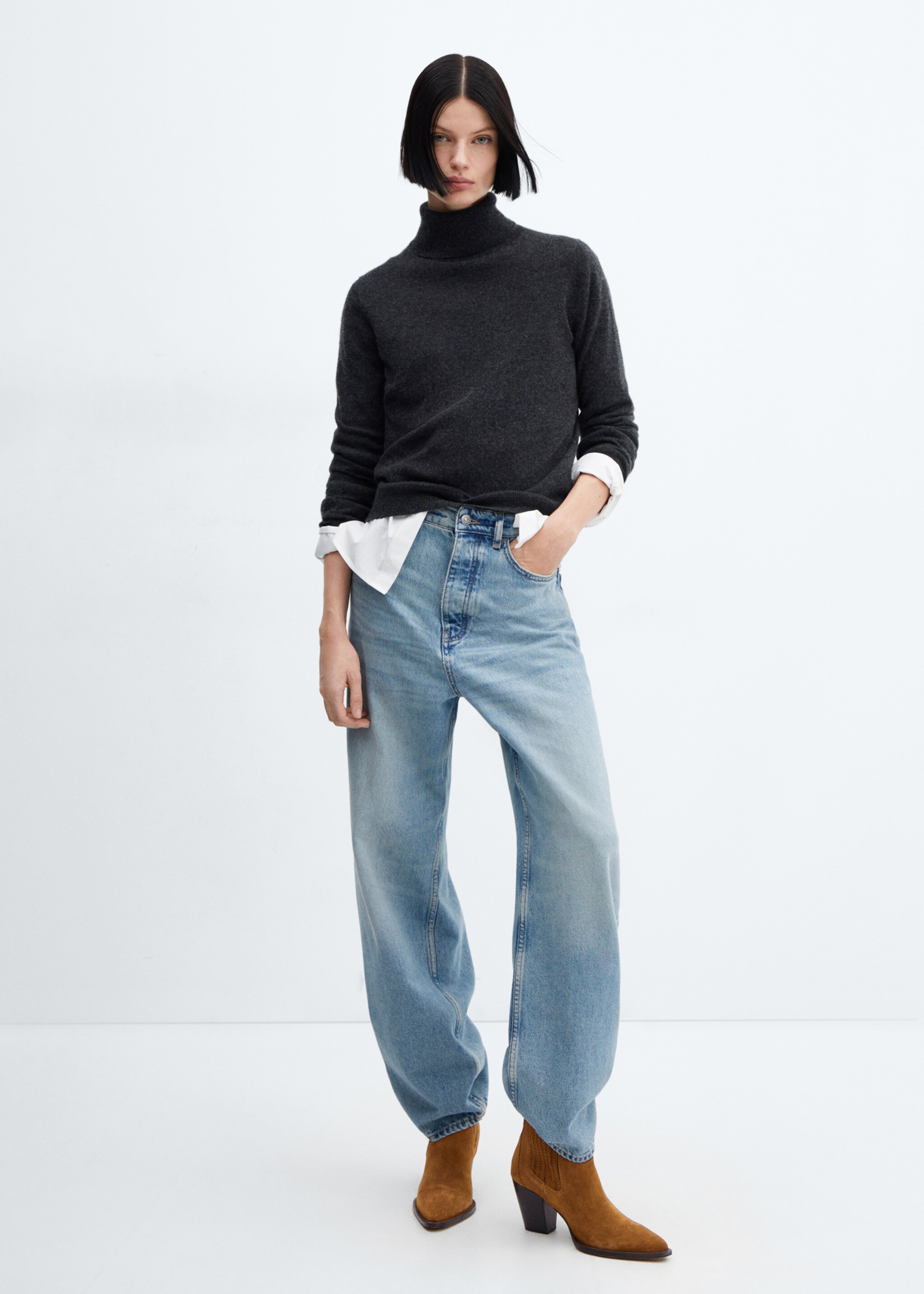 Bottine talon suède - Plan général, Tabac. Ref: 77130254-00.