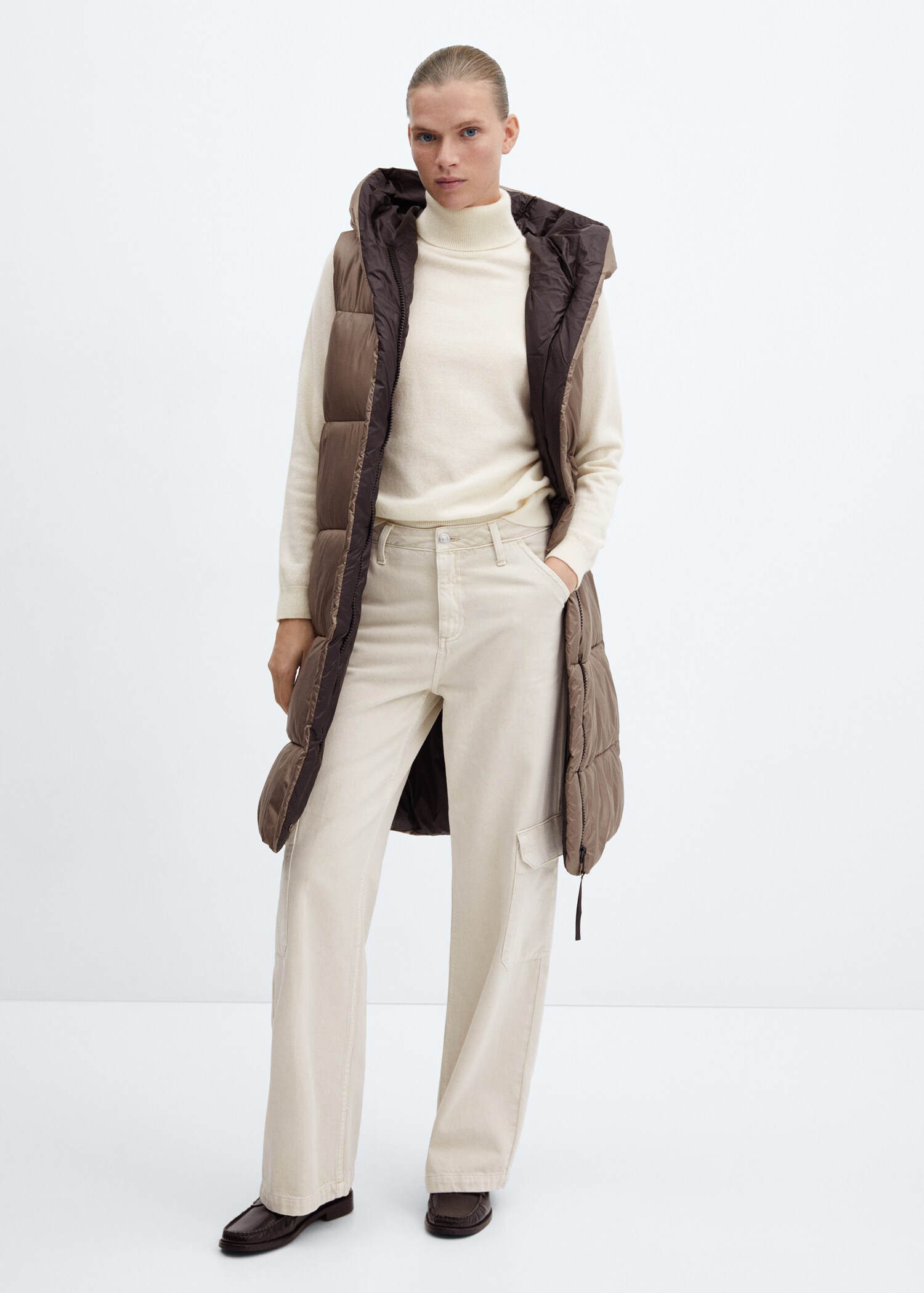 Gilet matelassé long - Plan général