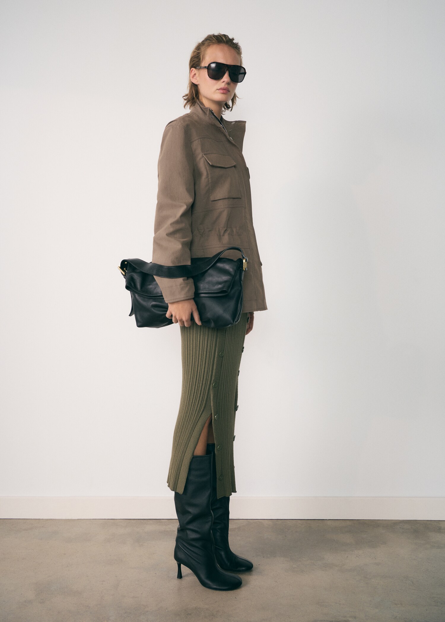 Parka bolsillos cuello alto - Plano general