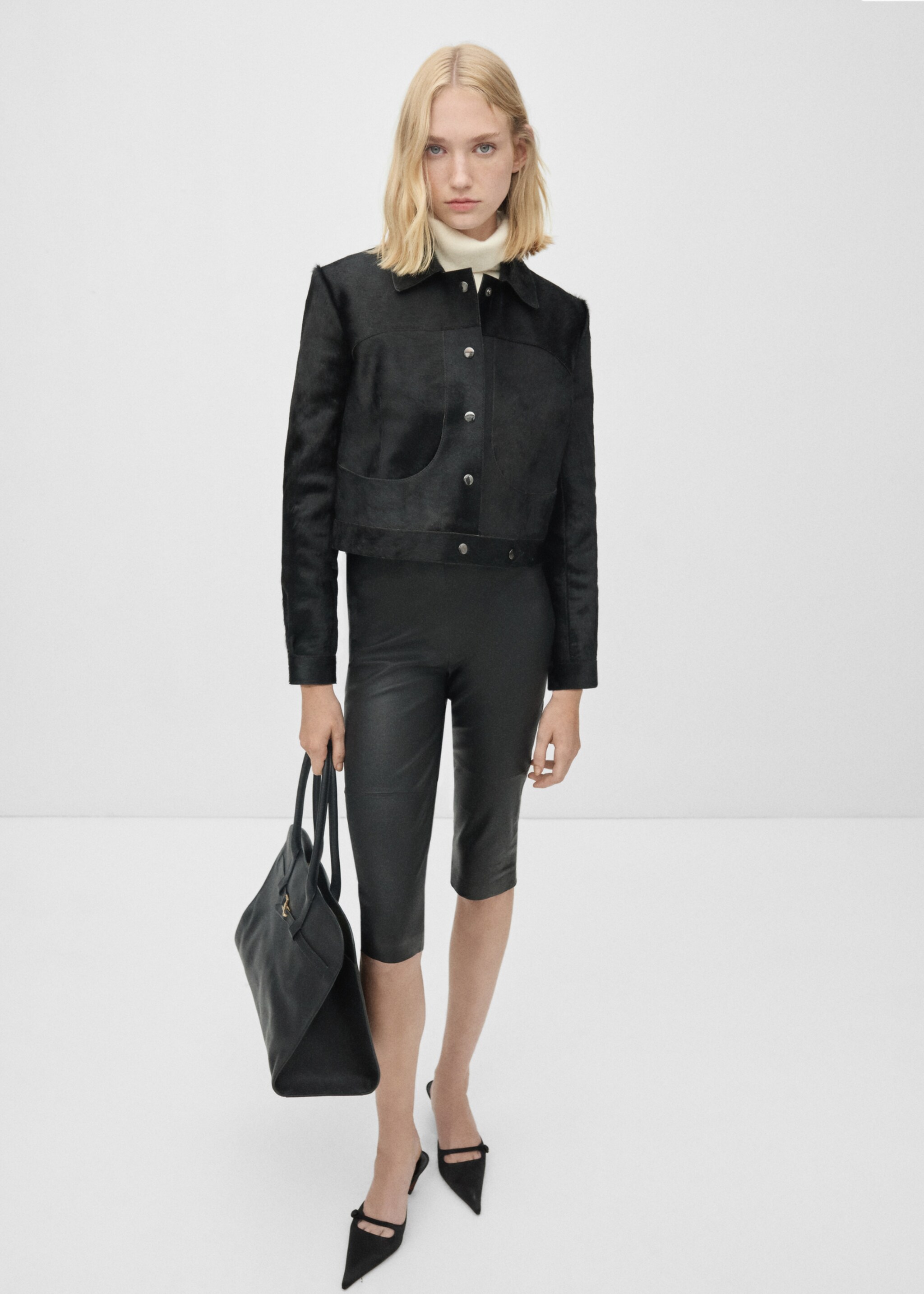 Fur leather jacket - General plane, Black. Ref: 77956356-00.