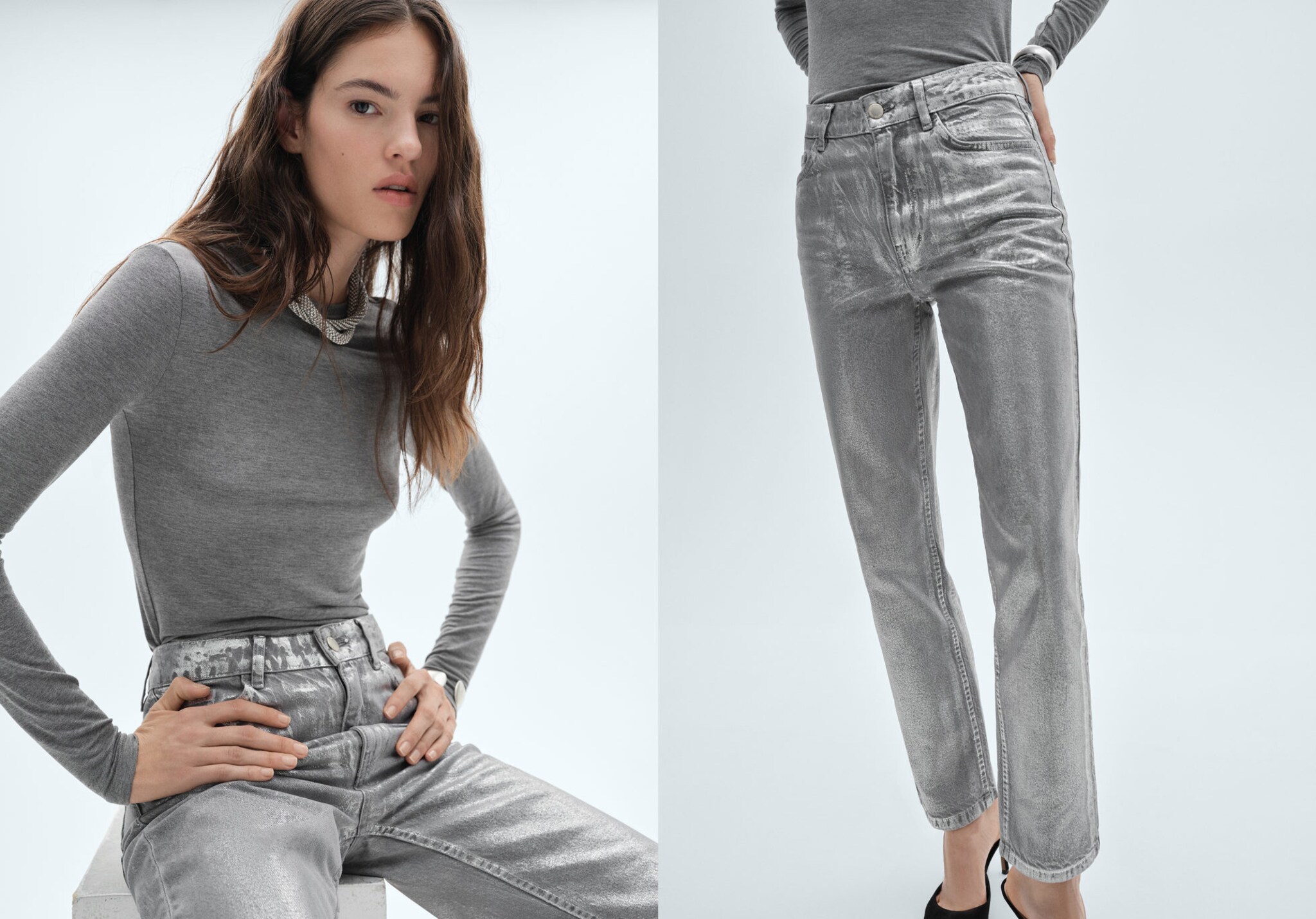 Jean droit foil - Plan panoramique