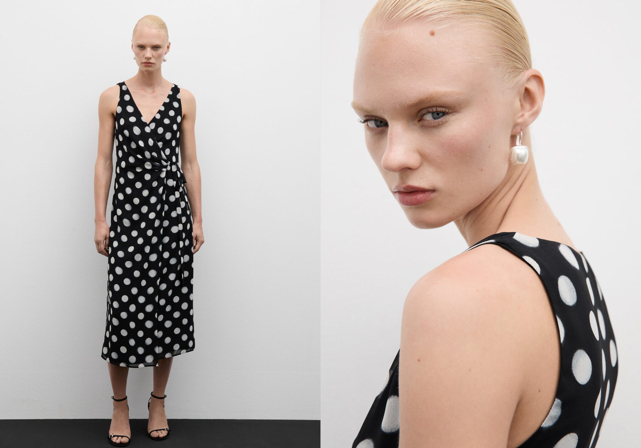 Robe cache-cœur pois - Plan panoramique