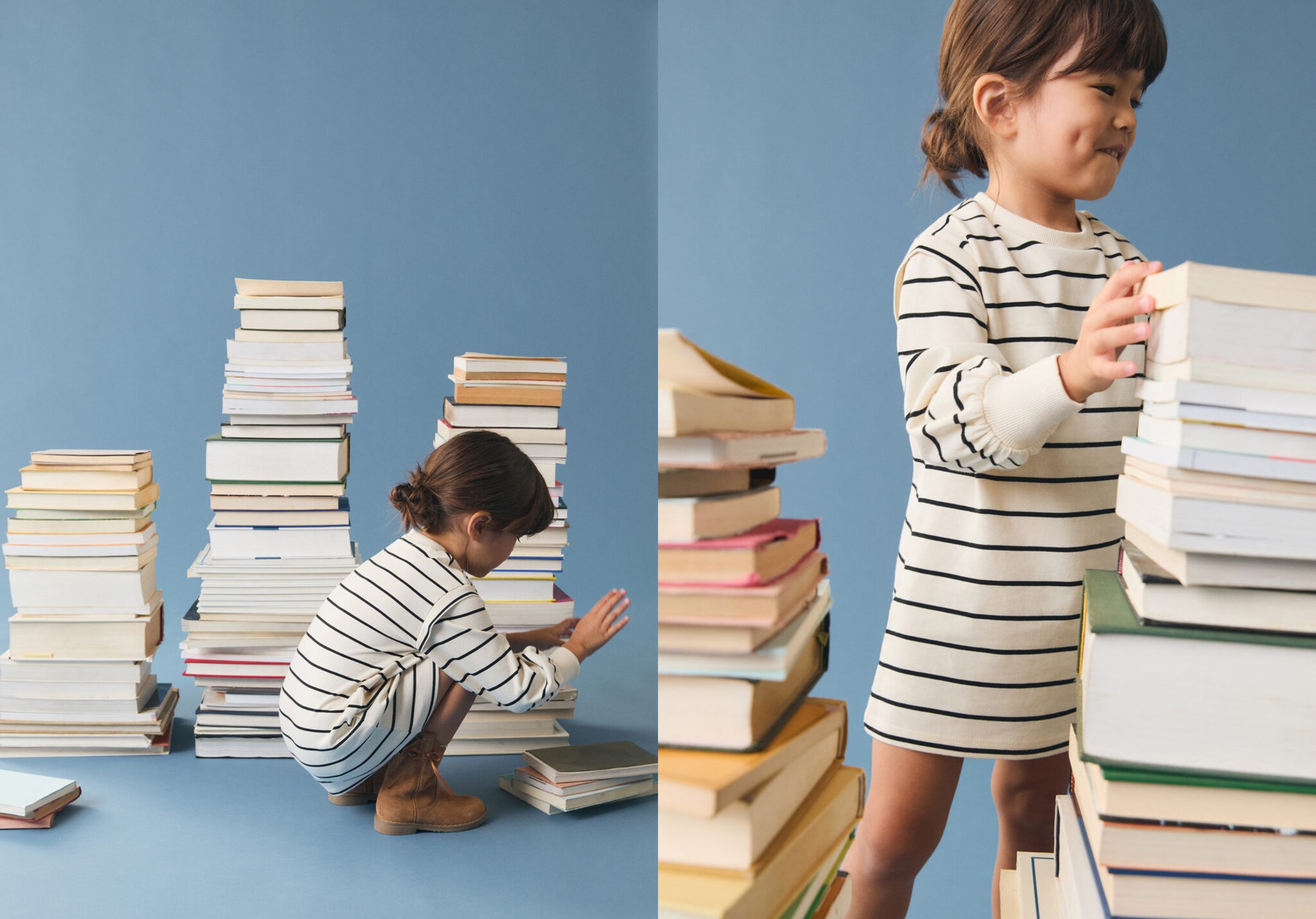 Bawełniana sukienka w pasy - Plan daleki