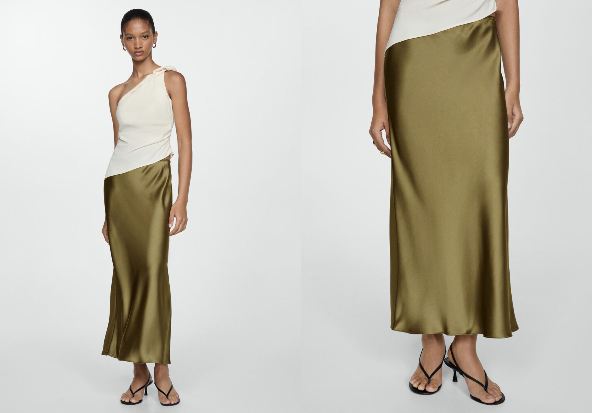 Satin long skirt - Panoramic plane