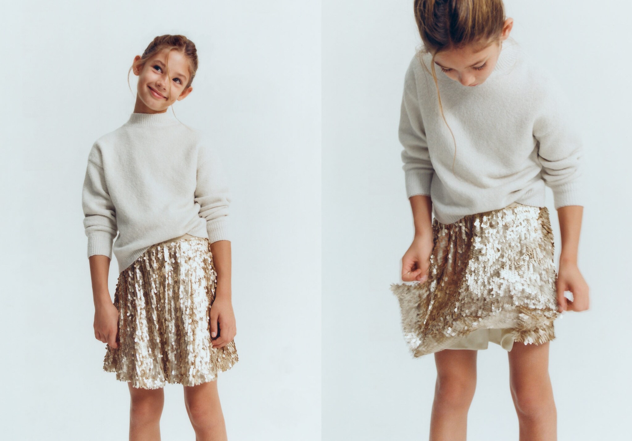 Golden sequin skirt - Panoramic plane