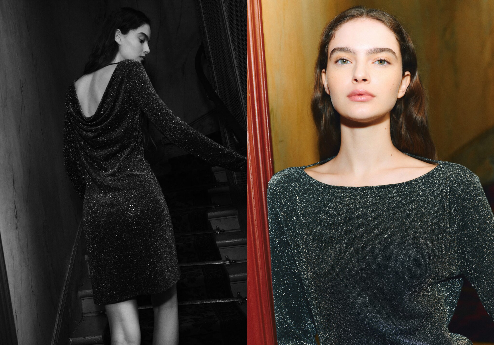 Φόρεμα lurex ανοιχτή πλάτη - Πανοραμικό πλάνο