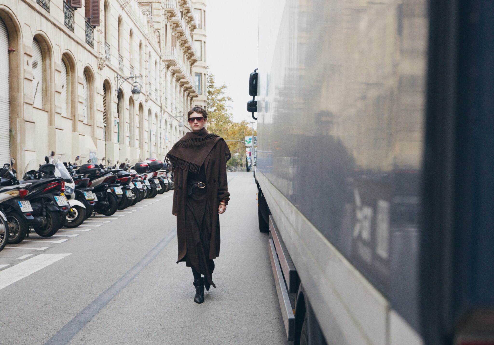 Checked asymmetric skirt - Panoramic plane