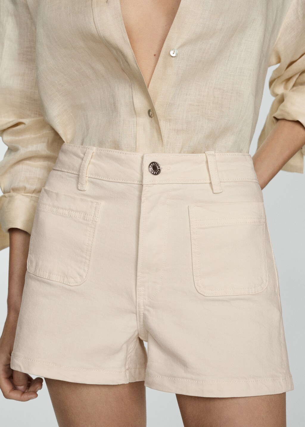 Linen shorts with bow - Women | MANGO OUTLET USA
