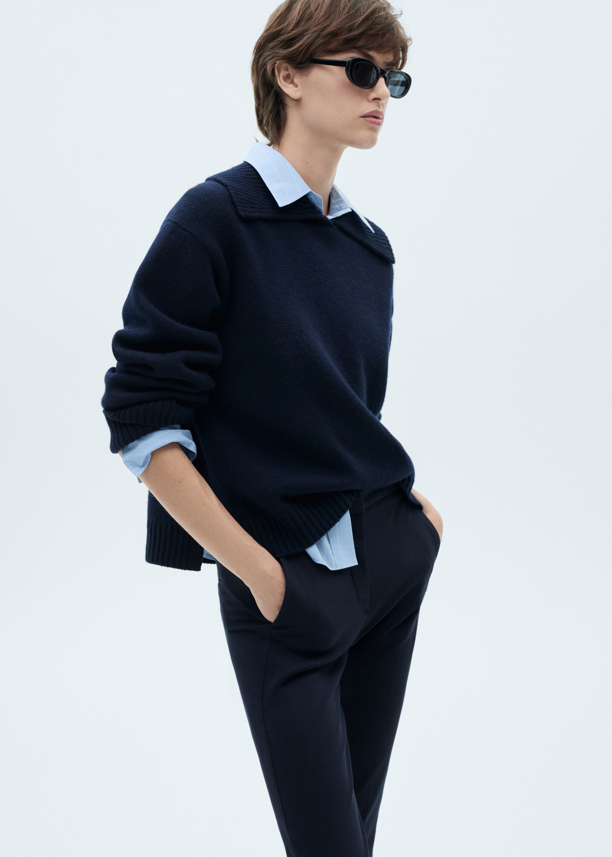 Crop skinny pants - Details of the article 1, Dark Navy. Ref: 83700555-00.