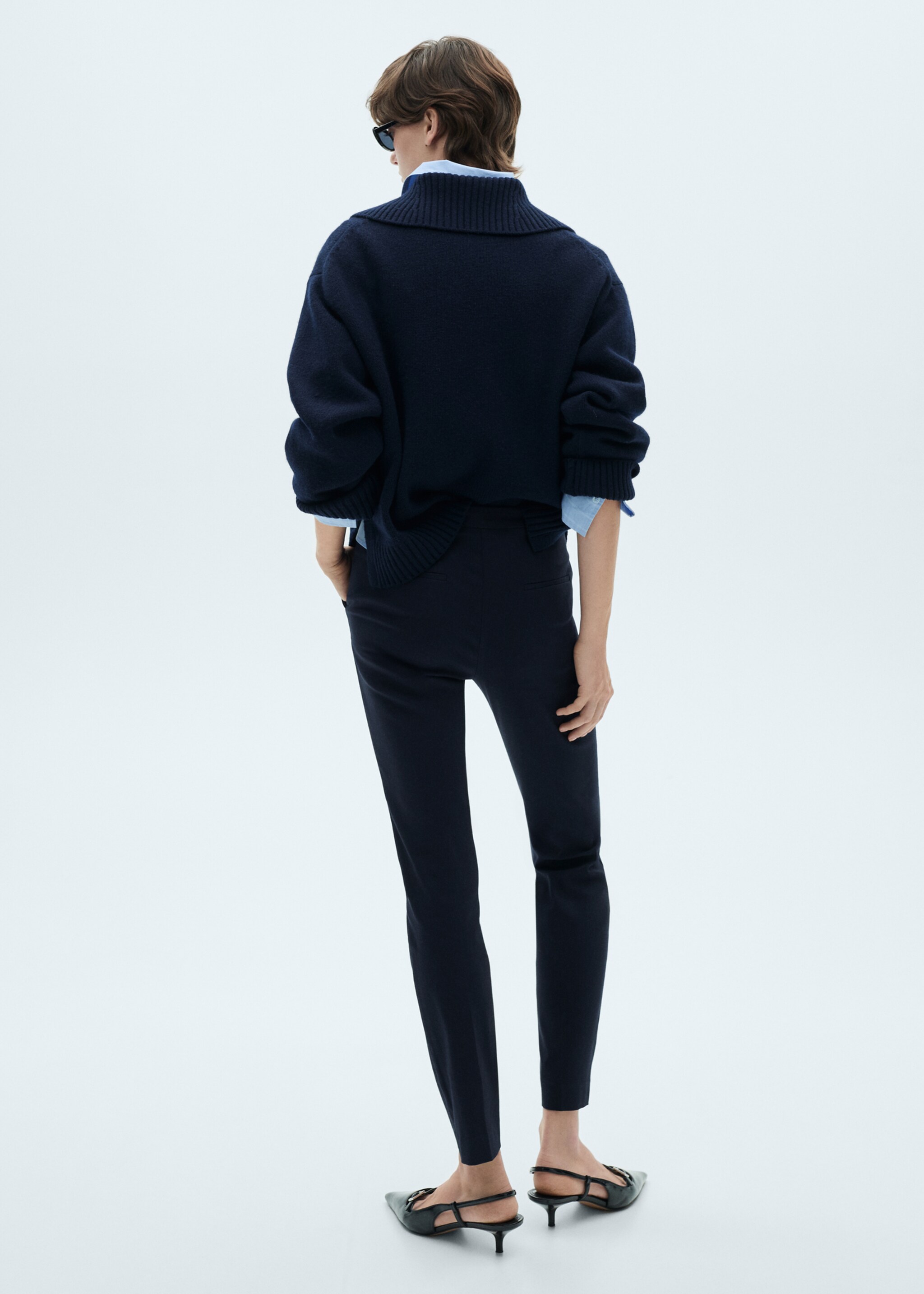 Crop skinny pants - Reverse of the article, Dark Navy. Ref: 83700555-00.