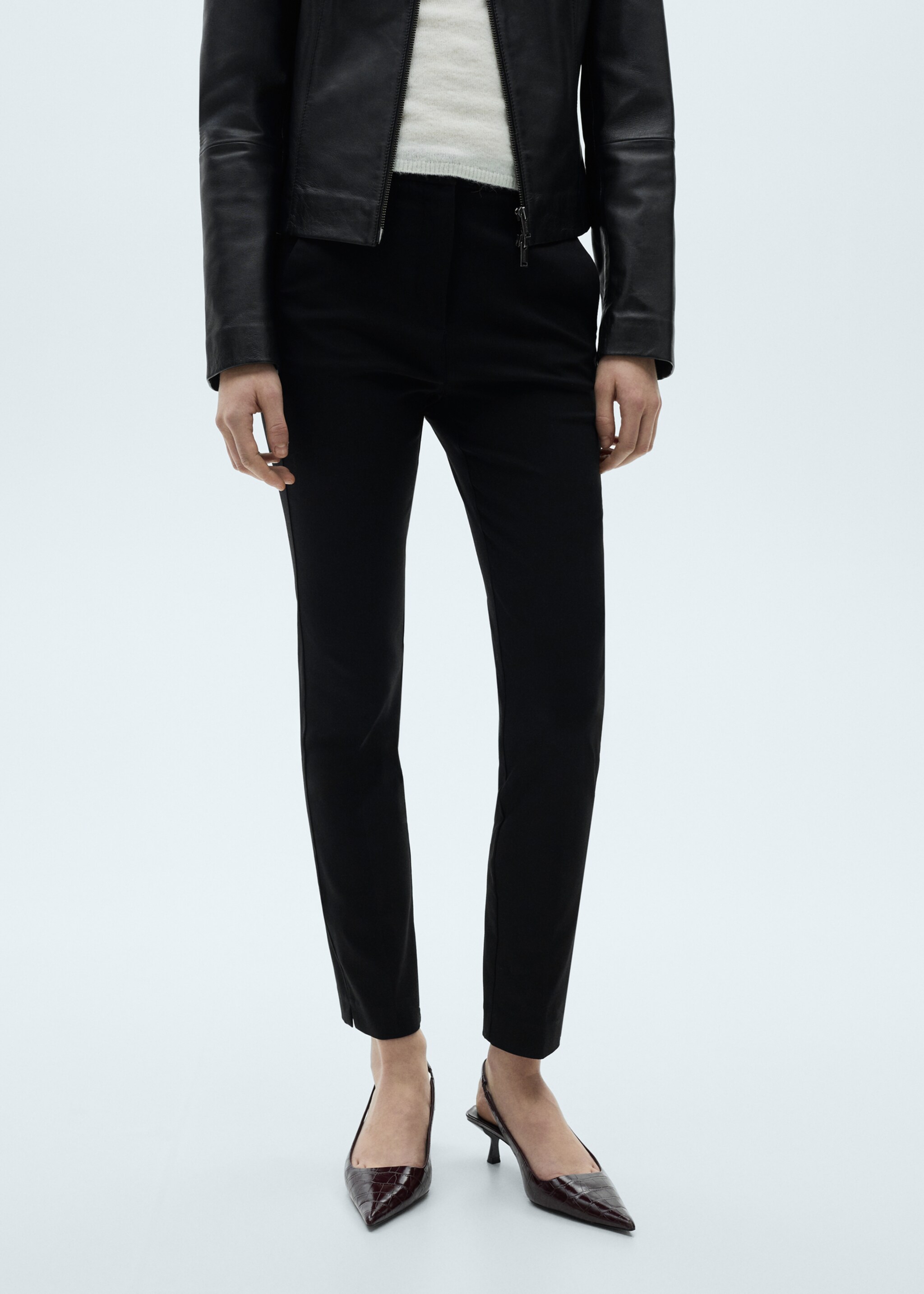 Crop skinny trousers - Medium plane, Black. Ref: 83700555-00.